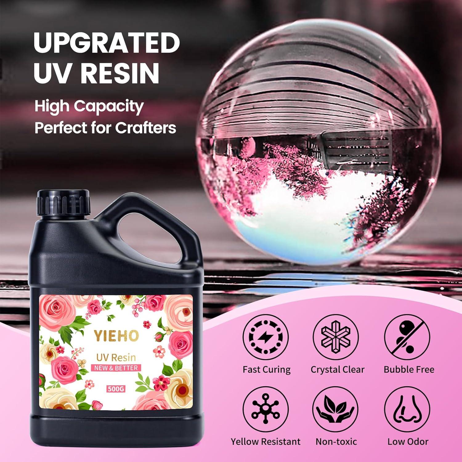 Resina UV 500g YIEHO - Epóxica Transparente para Joyas