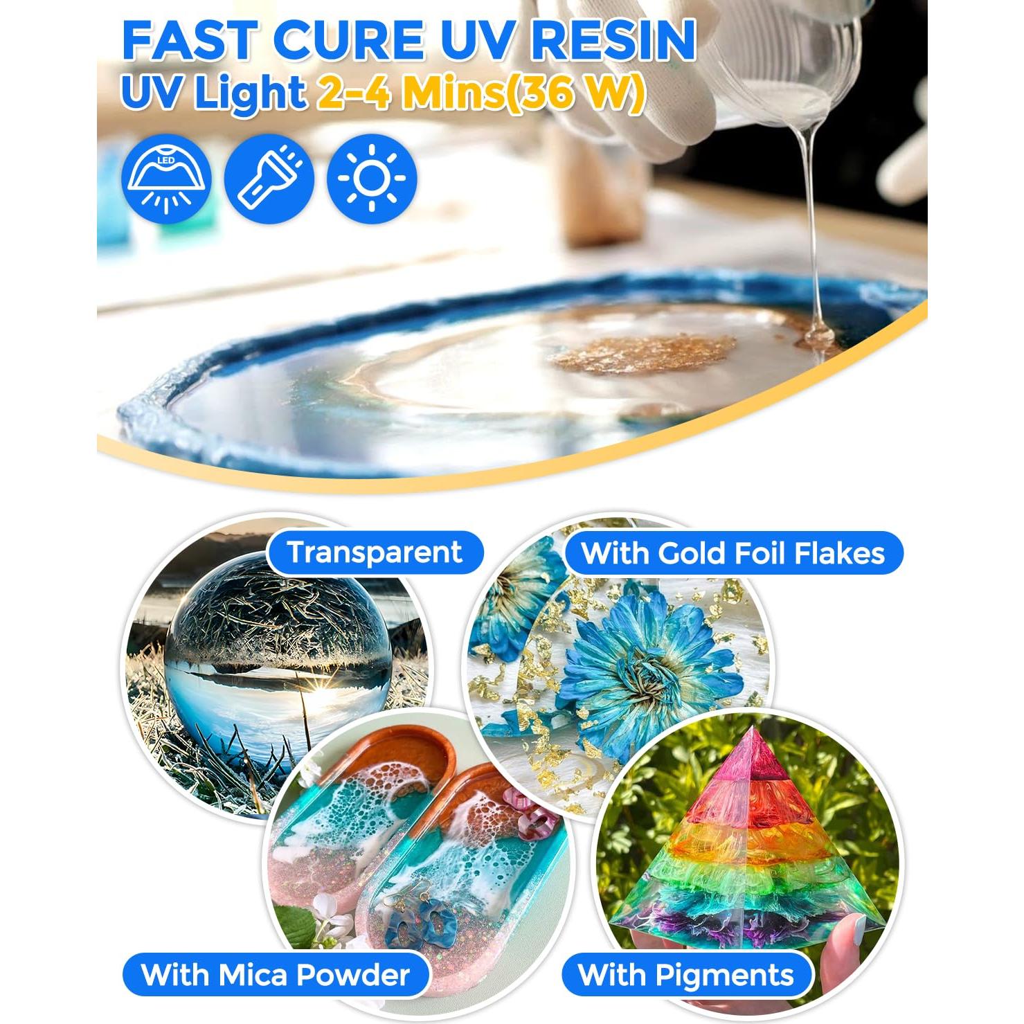 Resina UV 1000g INCLY Transparente Cristal Curado Rápido