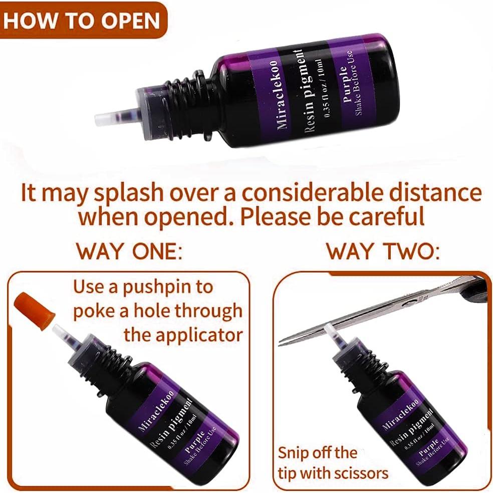 Tinte de Resina Epóxica Miraclekoo 12 Colores 10ml