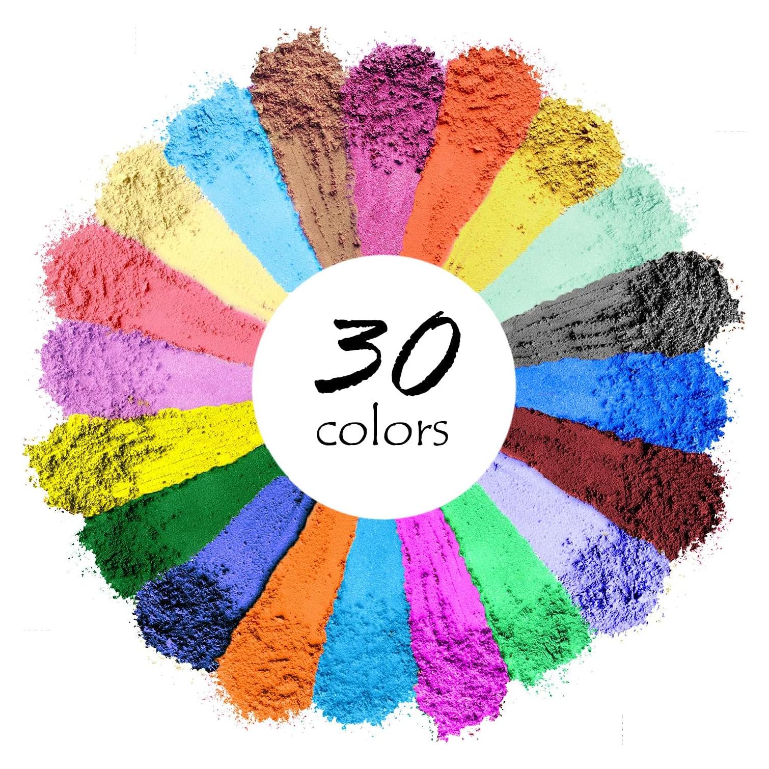 Polvo de Mica Brillante NTWJNJY - 30 Colores para Jabón y Resina