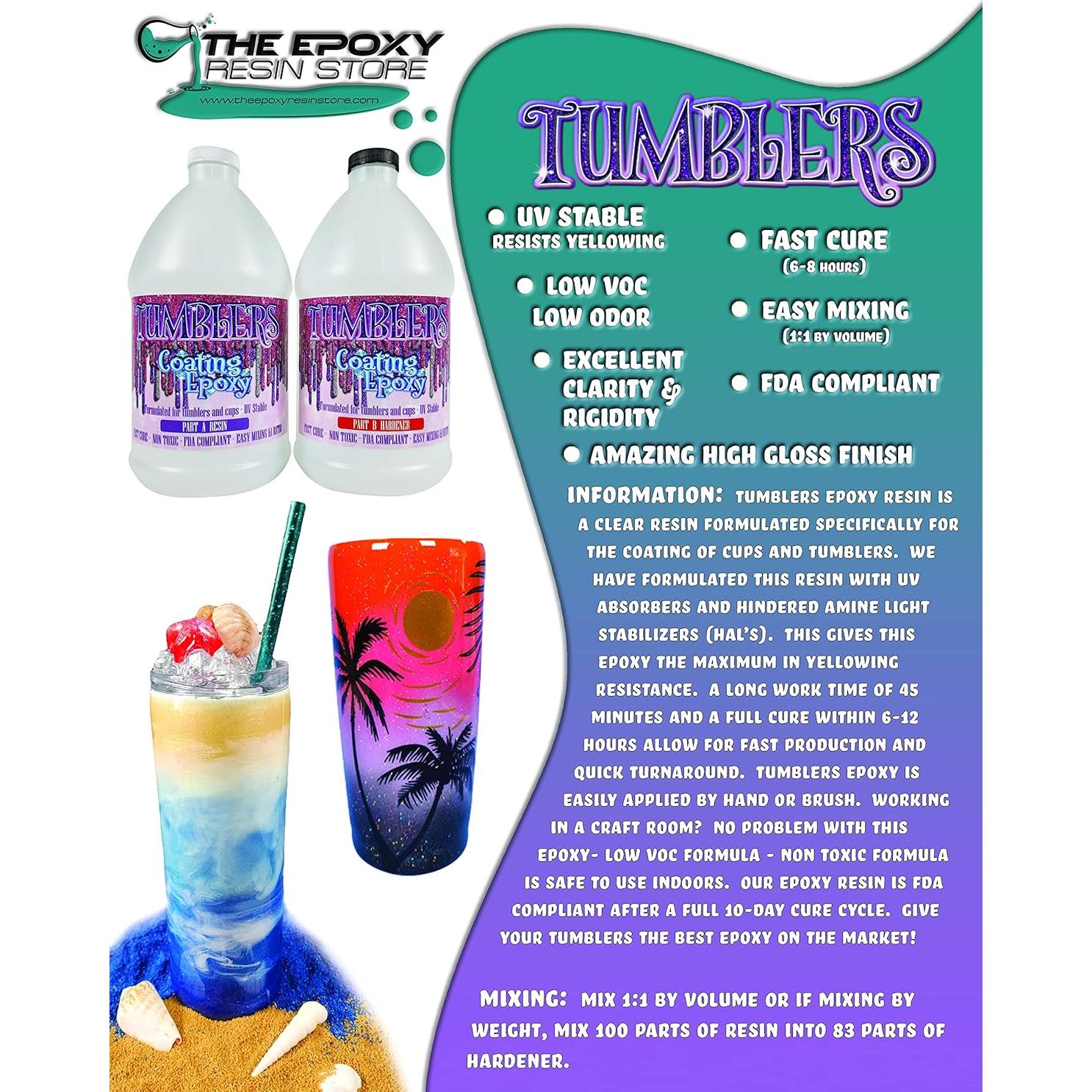 Resina Epóxica para Recubrimiento de Vasos La Tienda - Kit 1 Galón