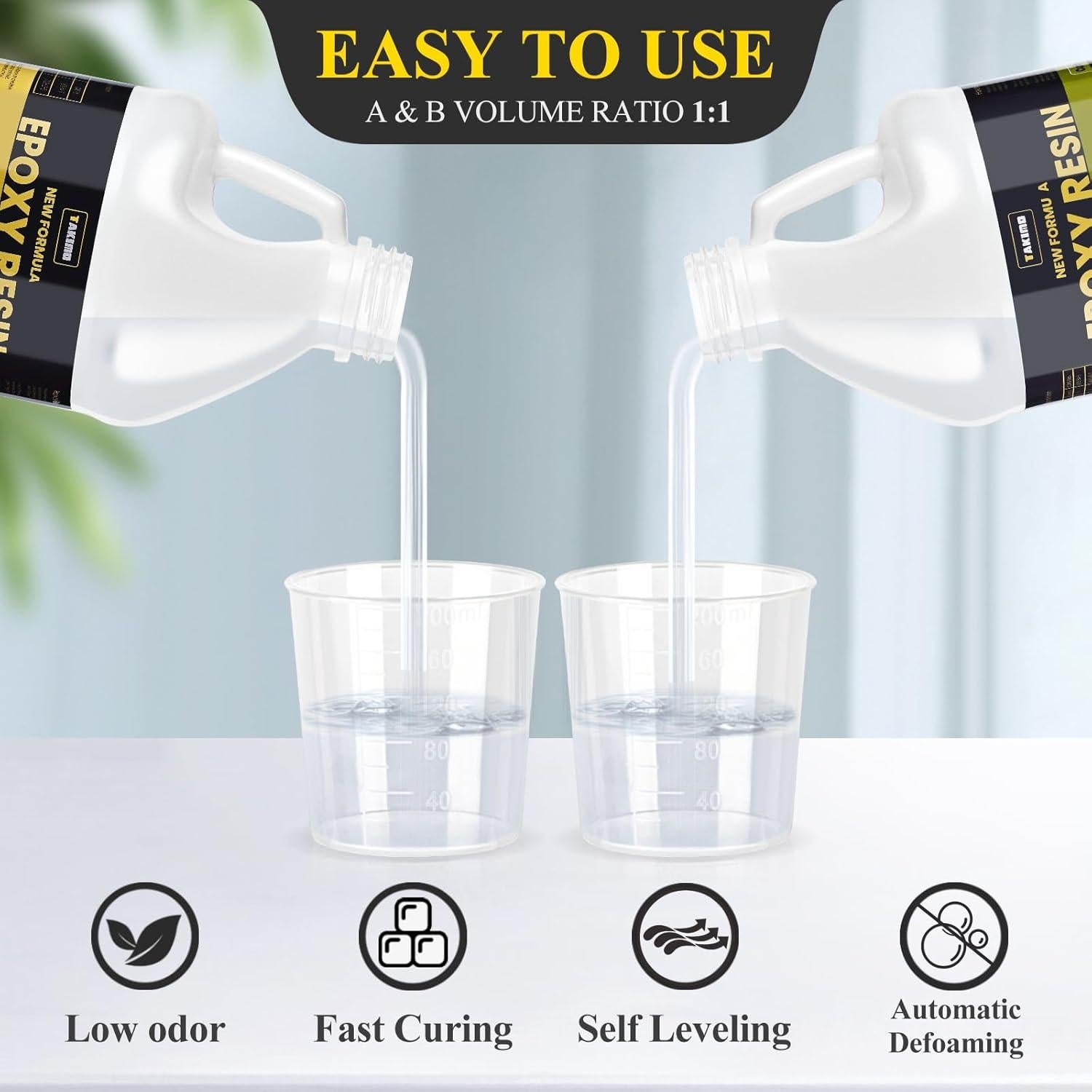 Kit de Resina Epóxica TAKIMO 1 Galón Cristalina UV 3x