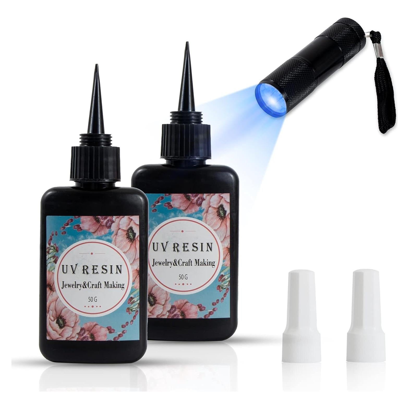 Kit de Resina UV 100g con Linterna LED para Joyería DIY