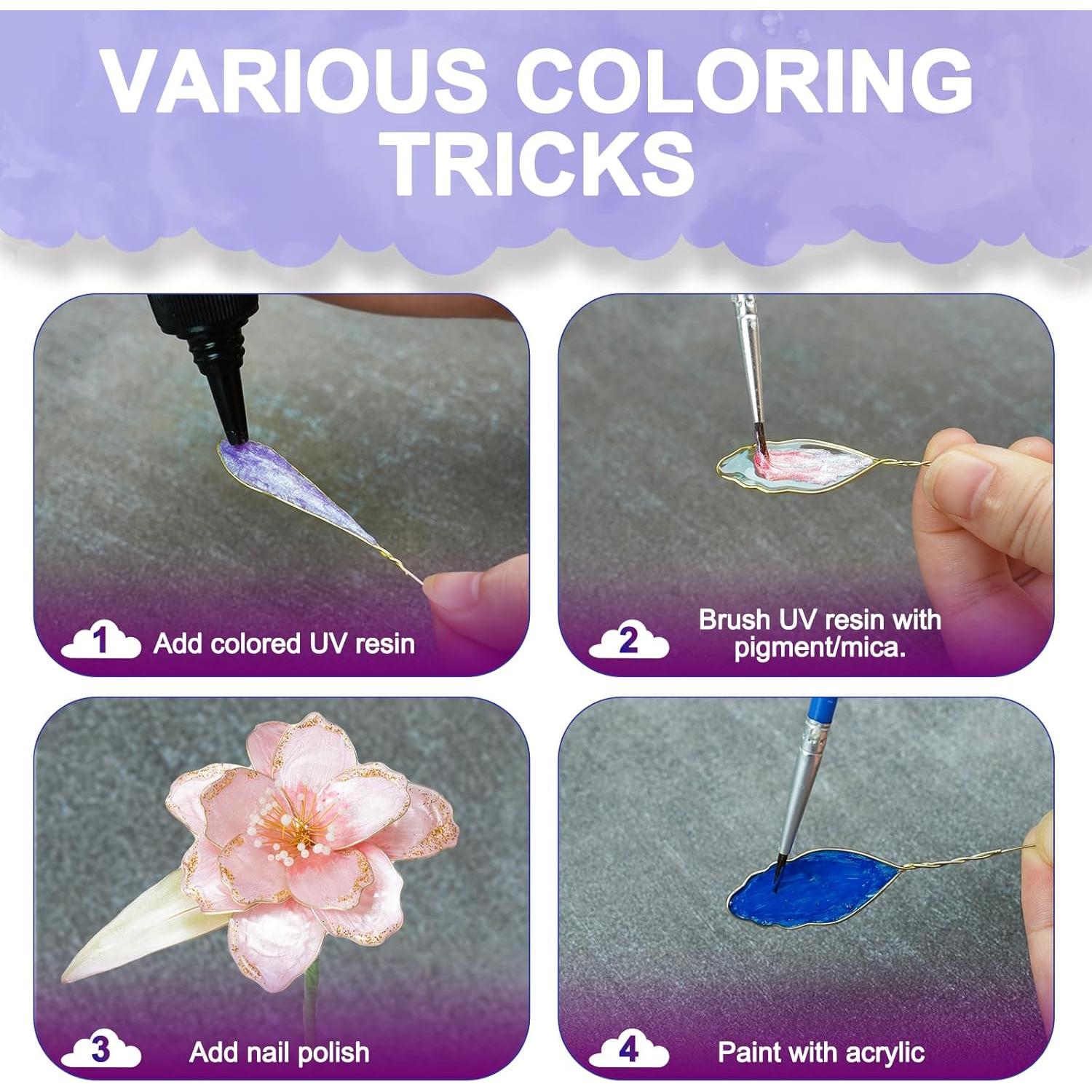 Kit de Resina UV Teexpert 100g para Joyería y Flores DIY