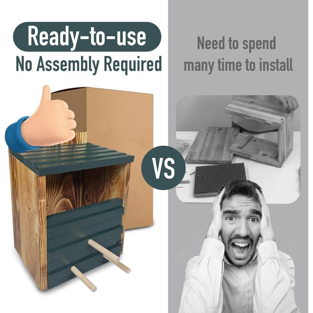 Casa de Búho para Exterior JJI 24.89x17.78cm Madera de Cedro