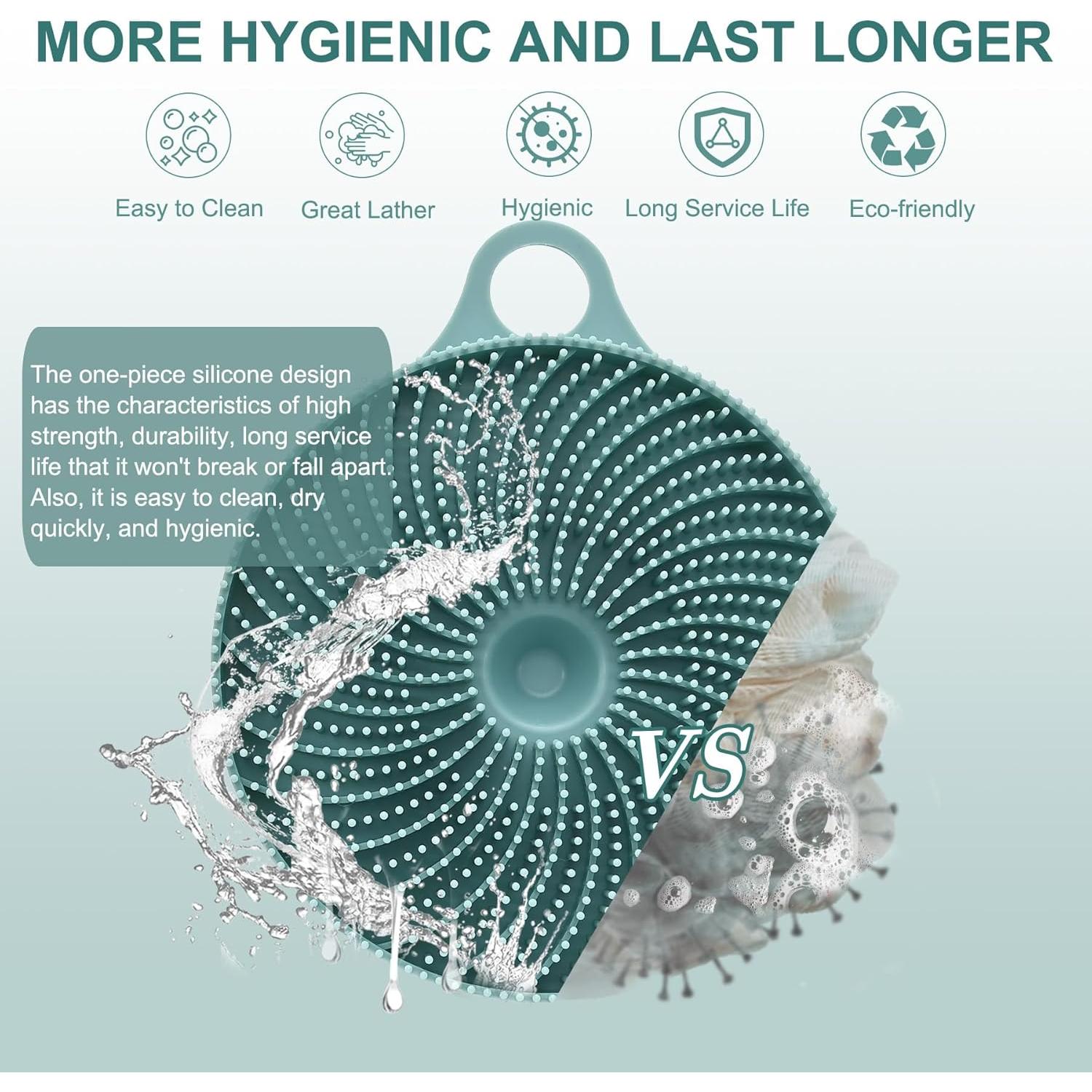 Cepillo de Ducha Silicona 2 en 1 INNERNEED Verde Oscuro