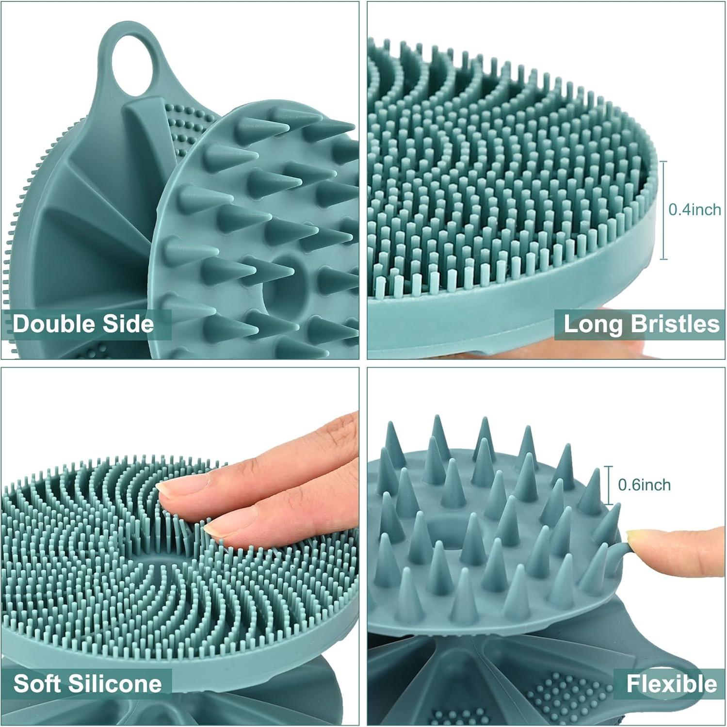 Cepillo de Ducha Silicona 2 en 1 INNERNEED Verde Oscuro