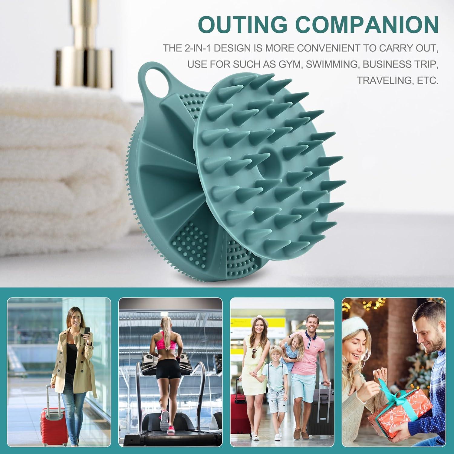 Cepillo de Ducha Silicona 2 en 1 INNERNEED Verde Oscuro