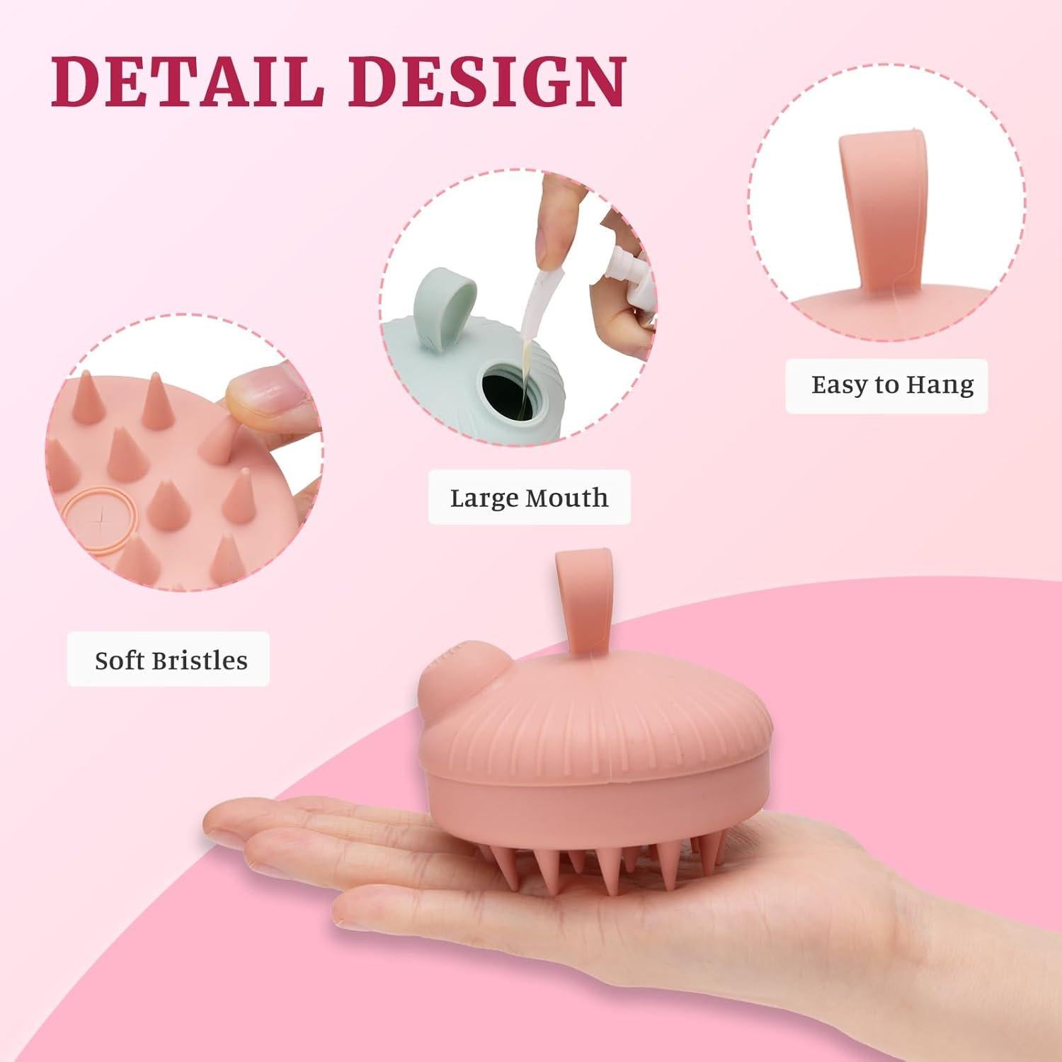 Masajeador de Cuero Cabelludo XJMWXHFC - 2 Piezas Silicona