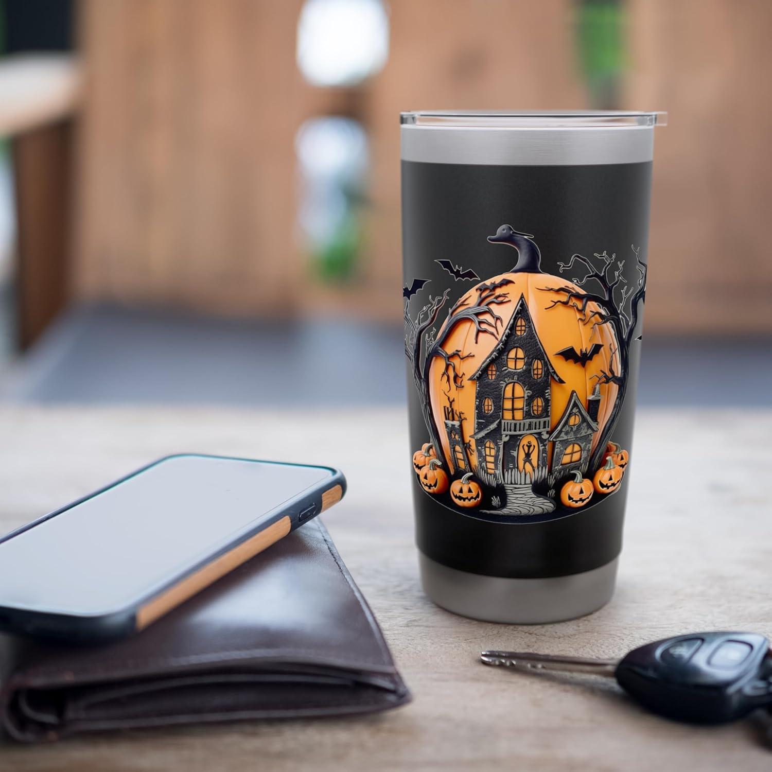 Taza Aislada Halloween 20 oz Acero Inoxidable Negra