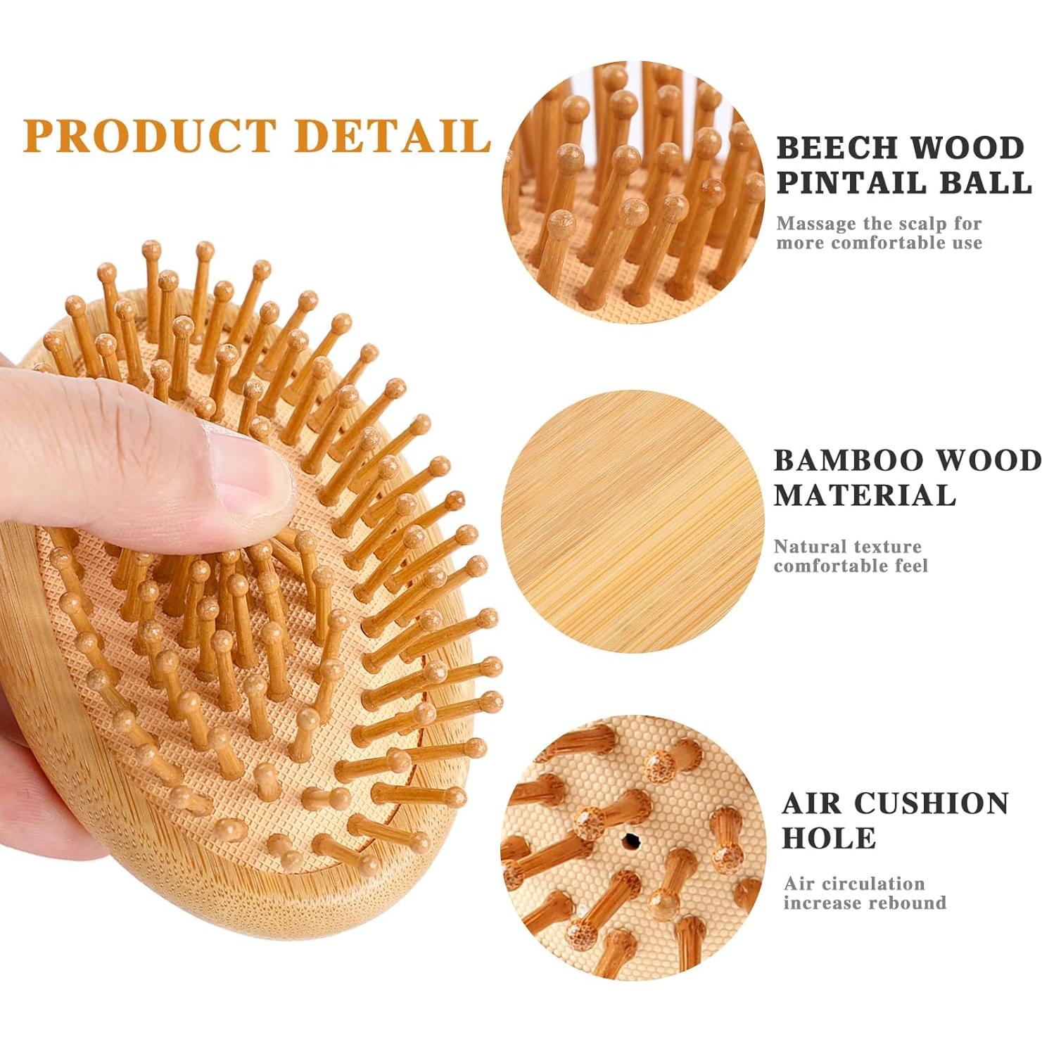 Peine de Masaje de Bambú MOZEAT LENS Antiestático 10.5x6.8cm