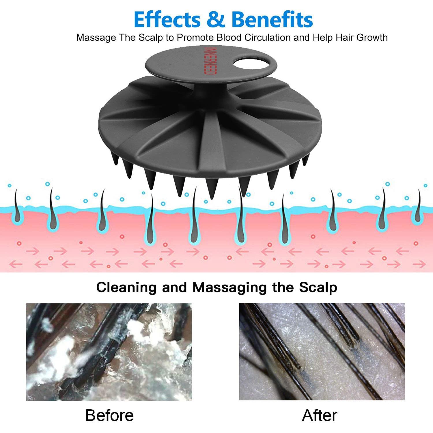 Cepillo de Cuerpo de Silicona INNERNEED para Masaje Cuero Cabelludo