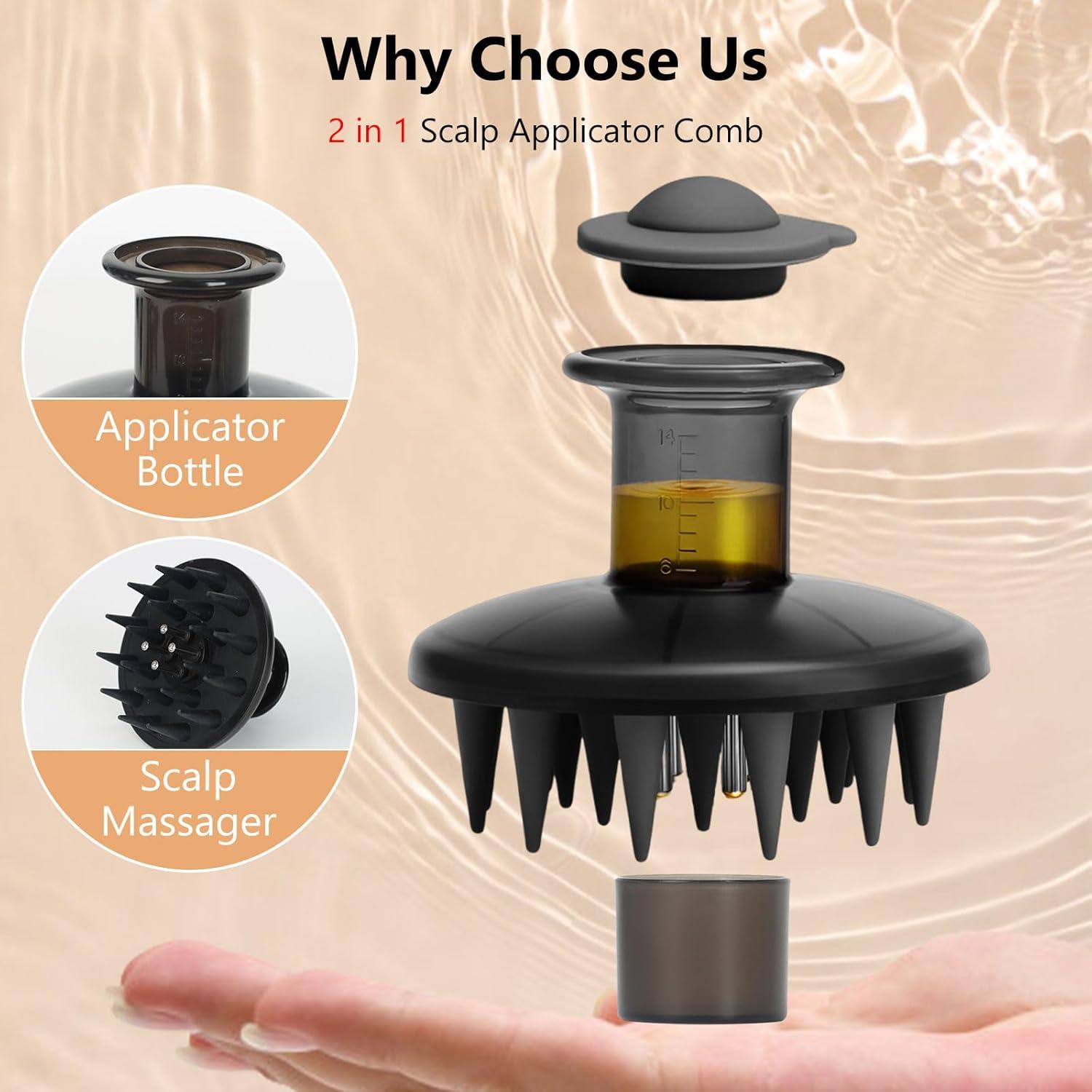 Aplicador de Aceite para Cabello Vilike 2 en 1 Masajeador