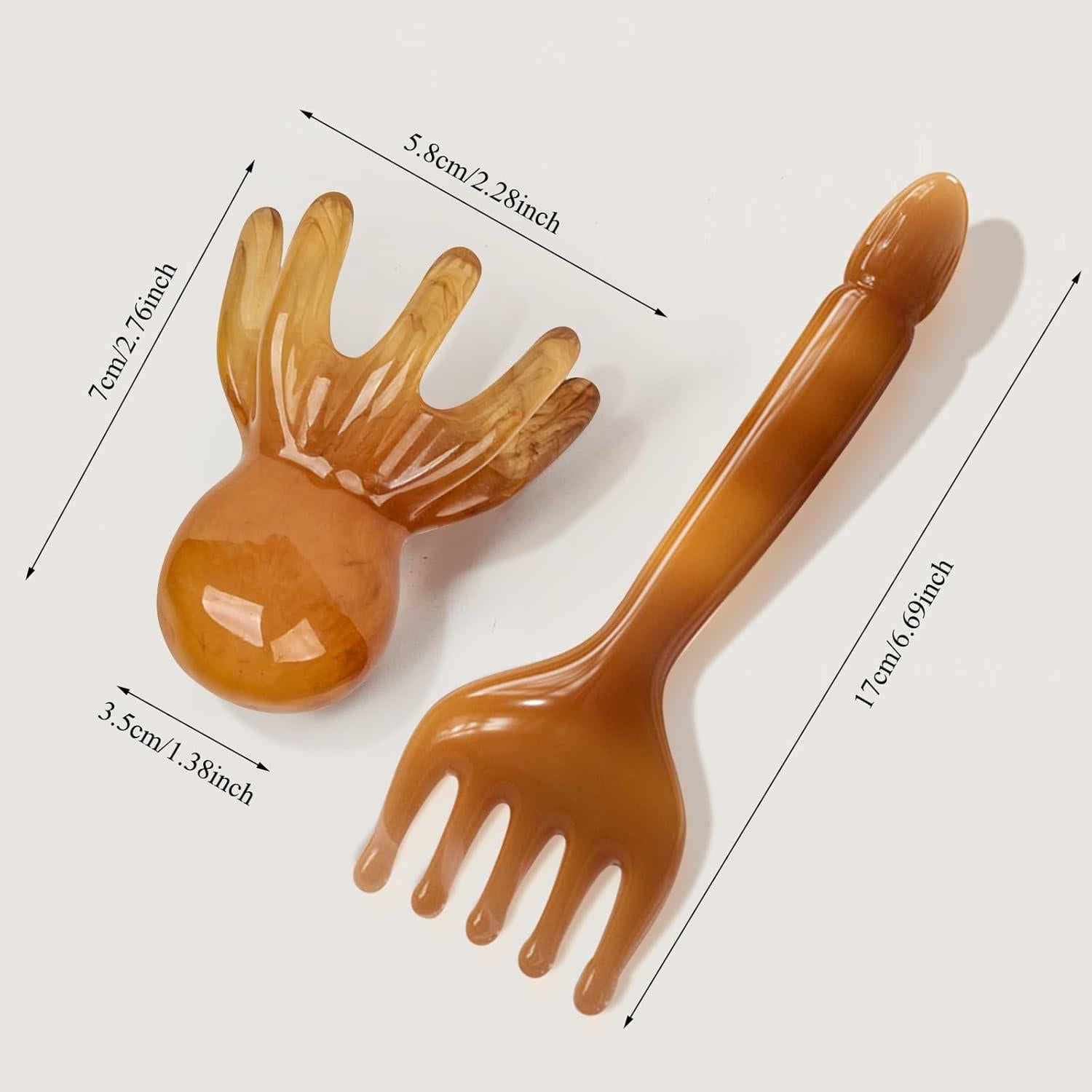 Masajeadores de Cuero Cabelludo AGLOO - 2 Pcs Resina 22.86cm