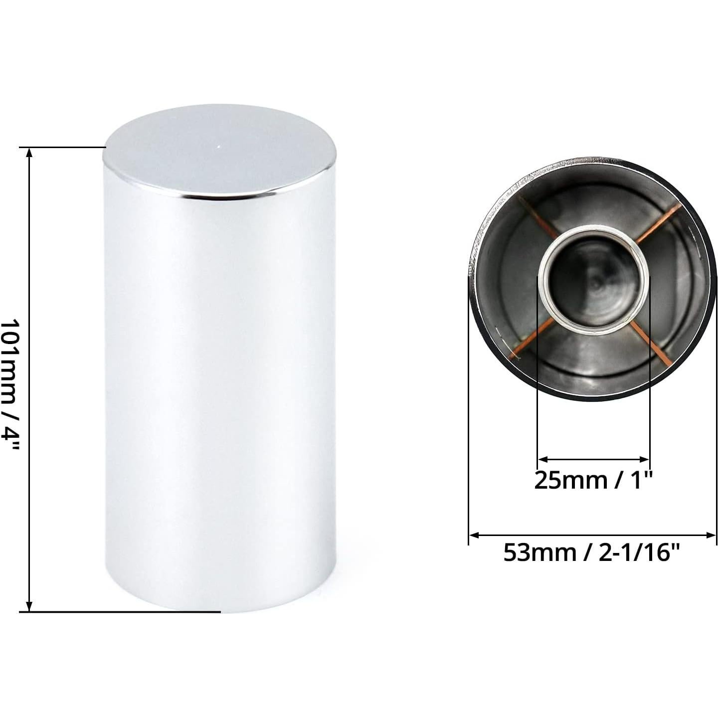 Tapas de Tuerca QWORK Cromadas ABS 33mm - Paquete de 20