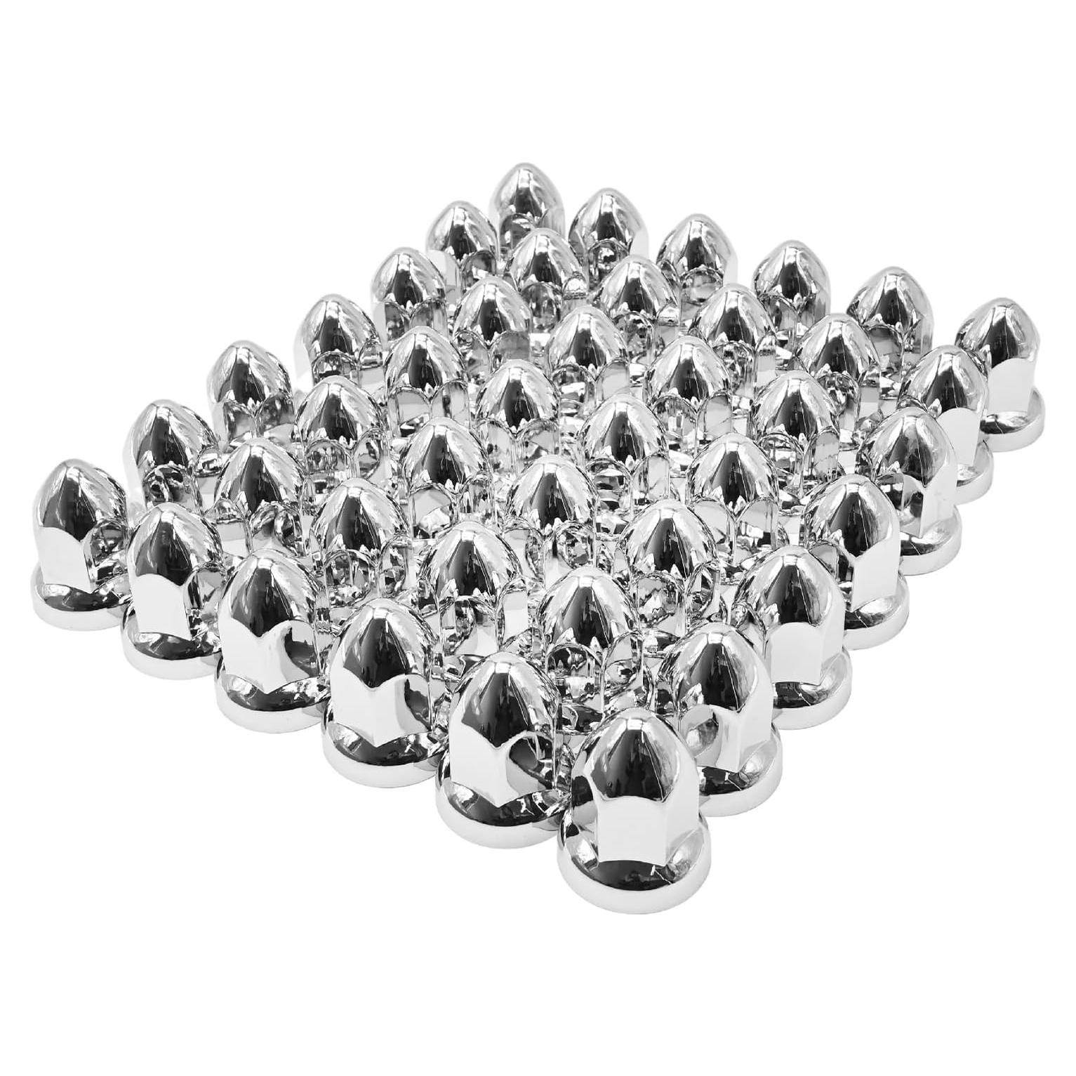 Cubiertas de Tuercas Cromadas VIKKSAER 33mm 60 Pcs con Brida