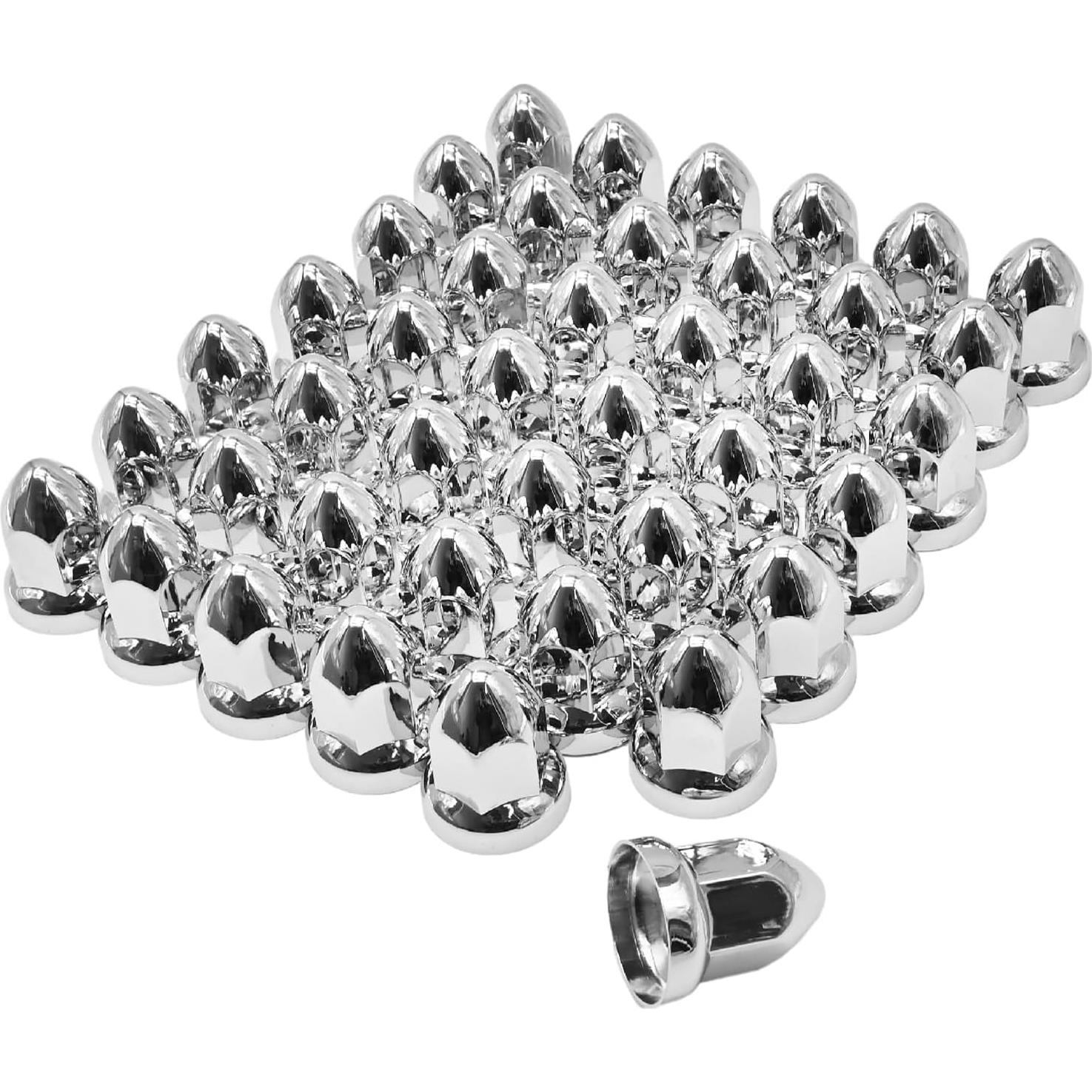 Cubiertas de Tuercas Cromadas VIKKSAER 33mm 60 Pcs con Brida