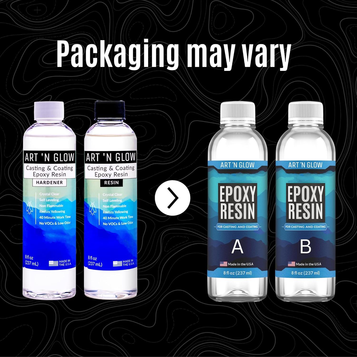 Resina Epóxica Art 'N Glow 16 oz - Transparente, Autonivelante, Libre de Burbujas