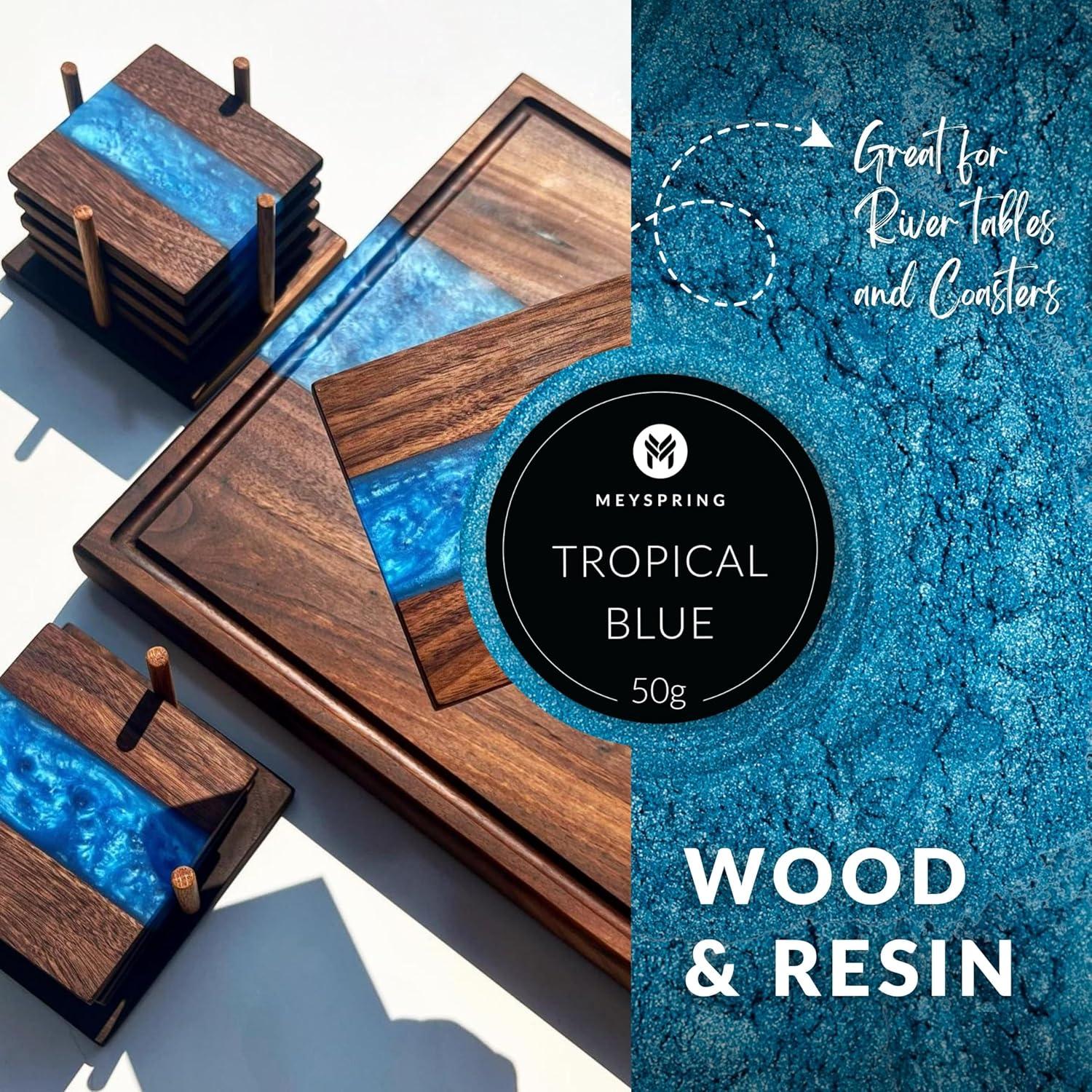 Pigmento Epóxico Azul Tropical MEYSPRING - 50 Gr - Arte en Resina