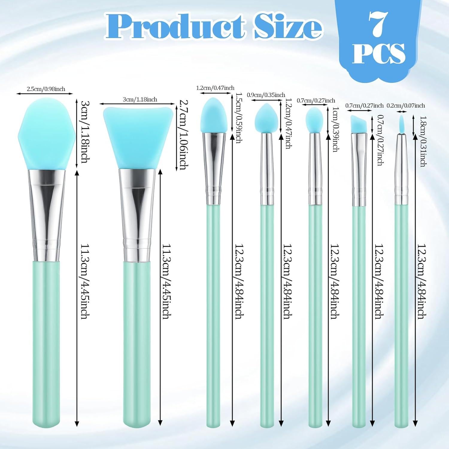 Kit de Brochas de Silicona QfwdfcTrenz - 7 Piezas Verde