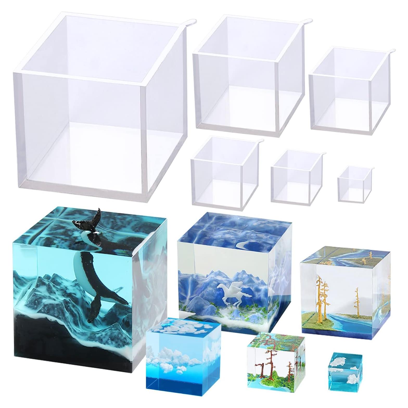 Moldes de Cubo de Silicona Transparente ResinWorld 6 Piezas