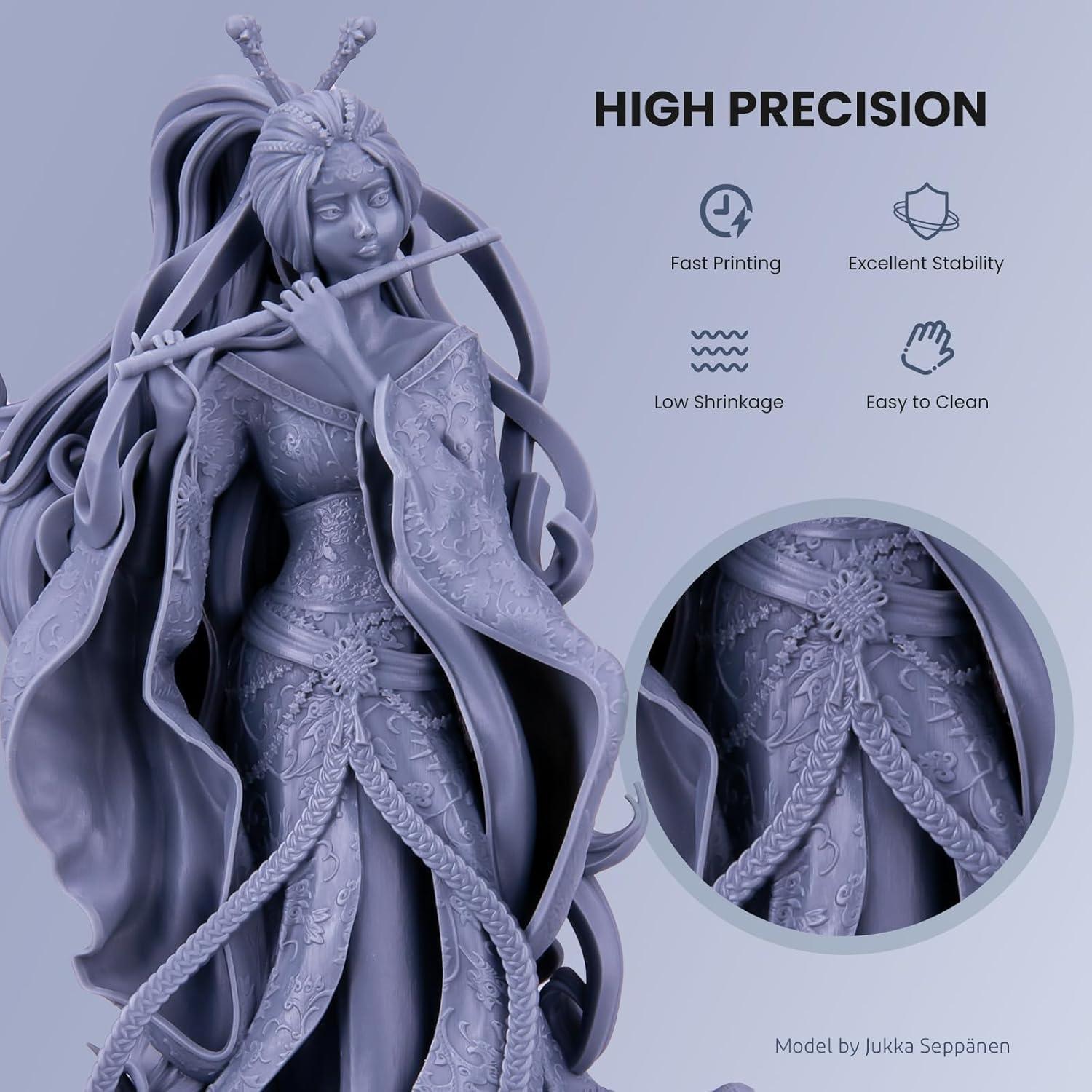 Resina 3D Lavable con Agua ELEGOO 1000g Verde Claro 405nm