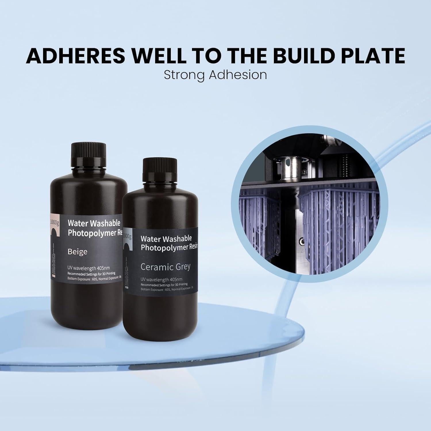 Resina 3D Lavable con Agua ELEGOO 1000g Verde Claro 405nm