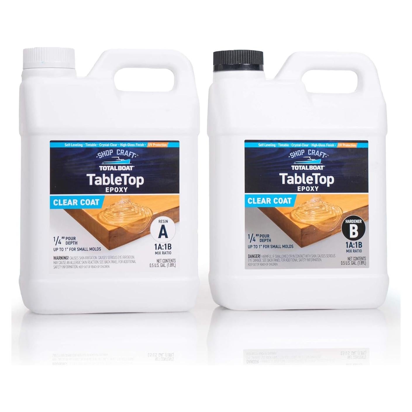 Kit de Resina Epóxica TotalBoat Table Top 1 Galón 1:1 Cristalina