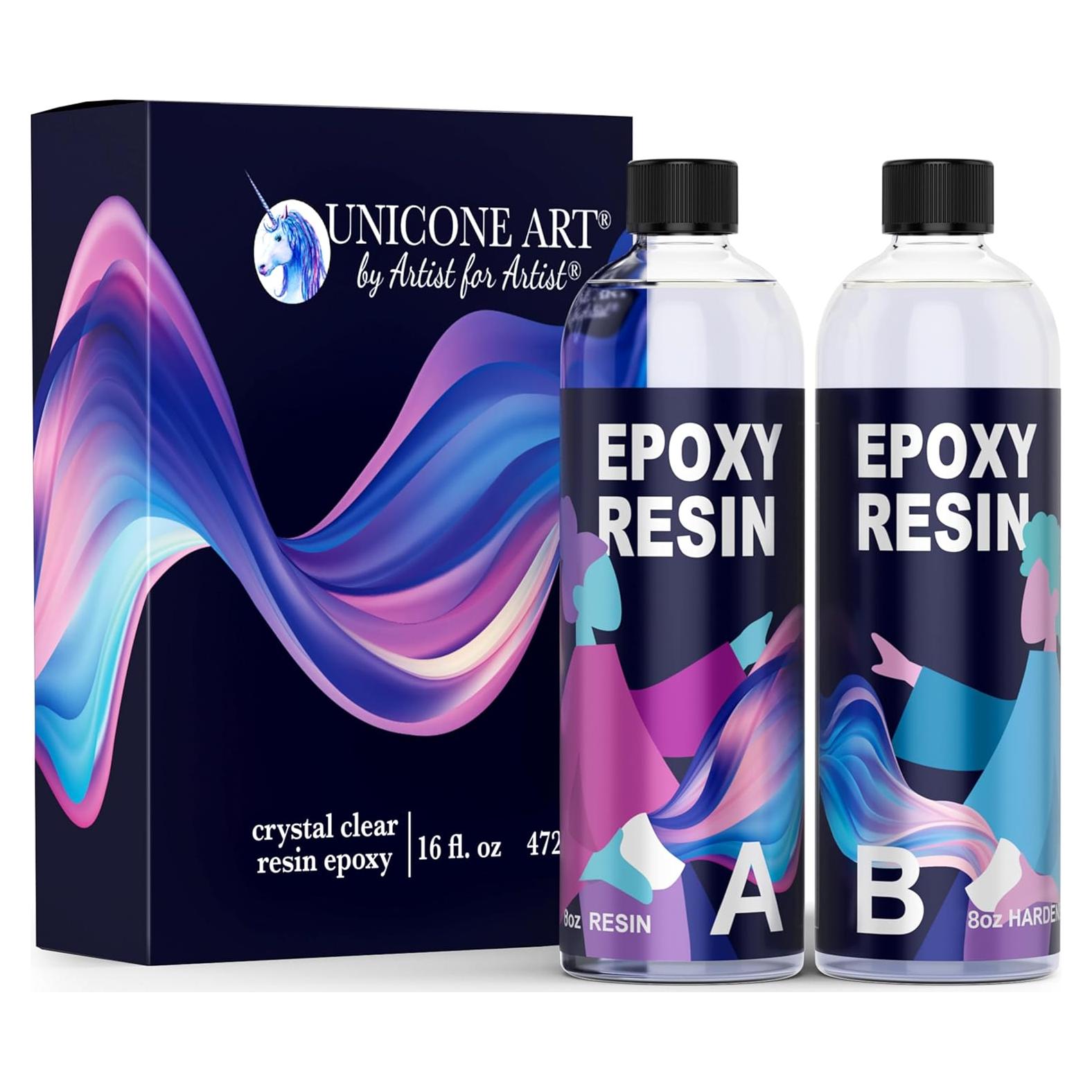 Kit de Resina Epóxica 16 oz Unicone Art - No Tóxica, Cristalina