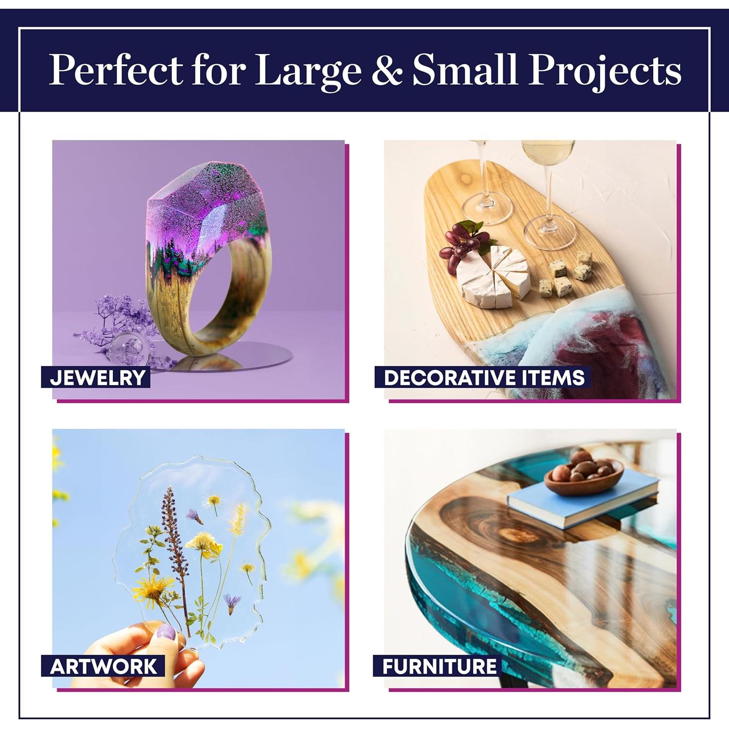 Kit de Resina Epóxica 16 oz Unicone Art - No Tóxica, Cristalina