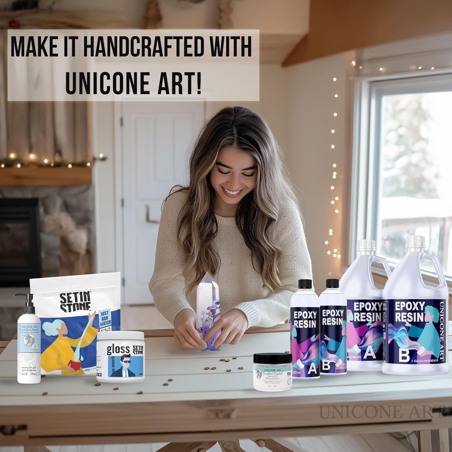 Kit de Resina Epóxica 16 oz Unicone Art - No Tóxica, Cristalina