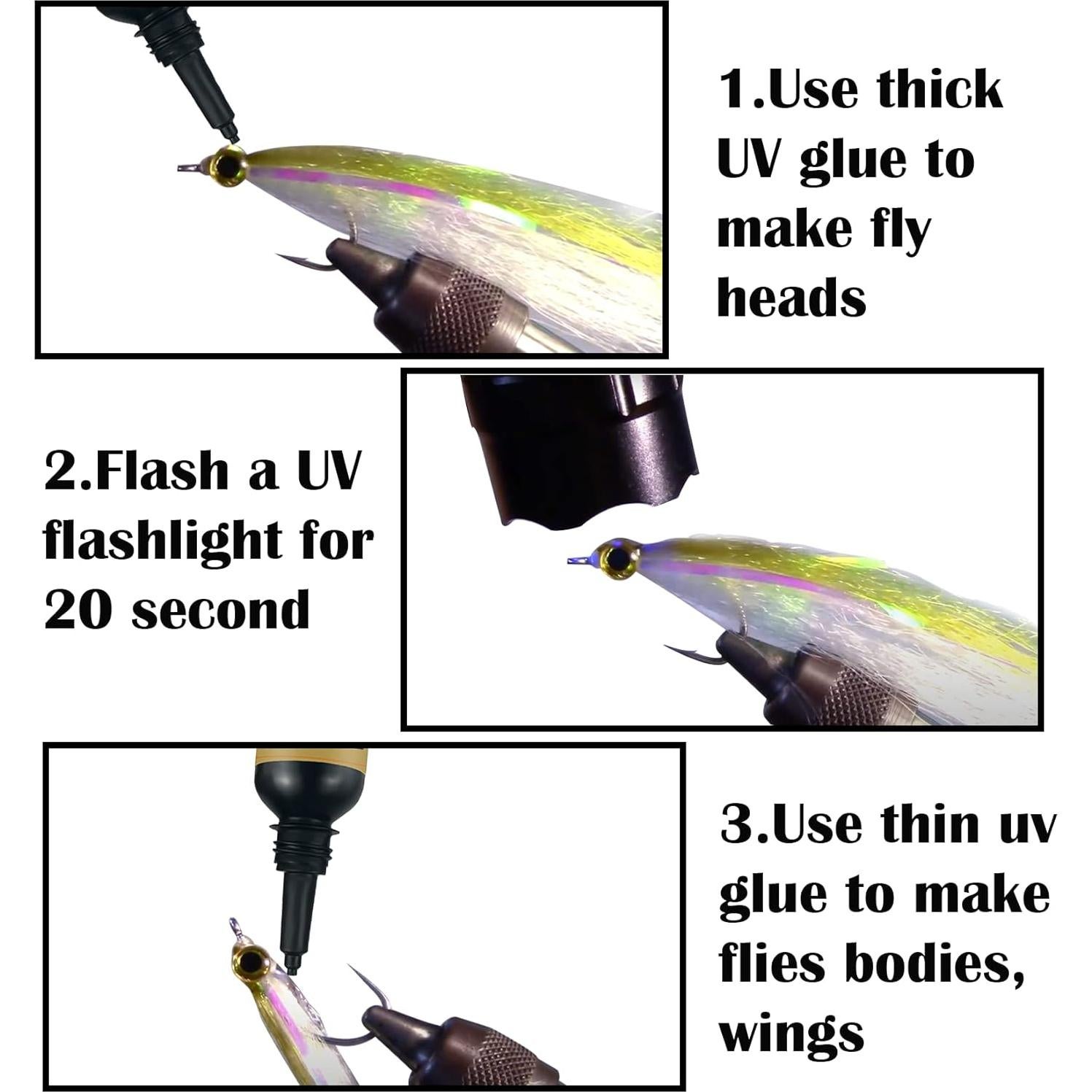 Pegamento UV Riverruns 20ml Grueso Delgado Flexible + Luz LED