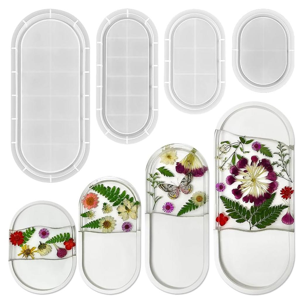 Juego de Moldes de Silicona Ovalados ResinWorld - 4 Tamaños