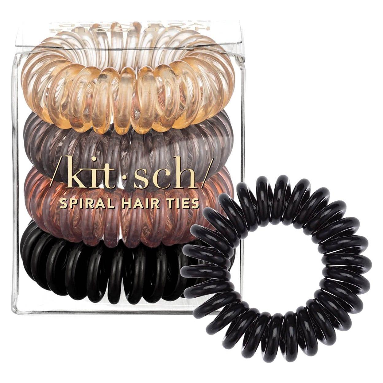Espirales para el Cabello Kitsch - 4pcs Castaño, Sin Marcas
