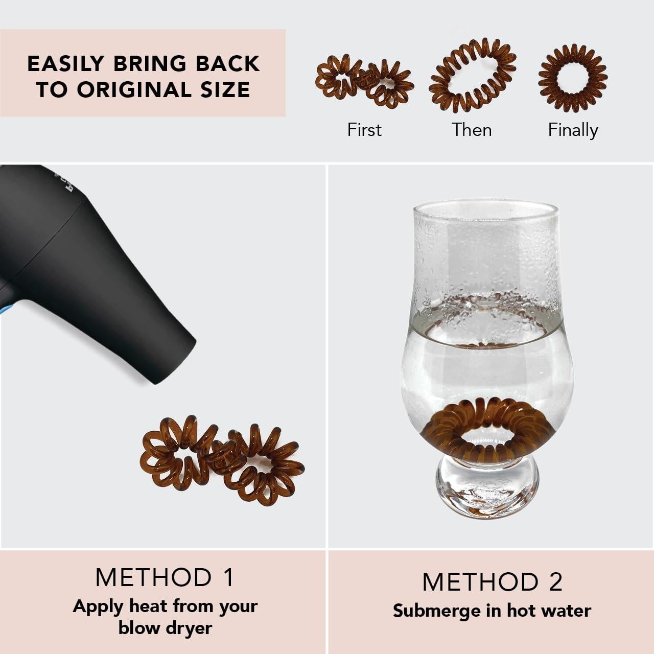 Espirales para el Cabello Kitsch - 4pcs Castaño, Sin Marcas