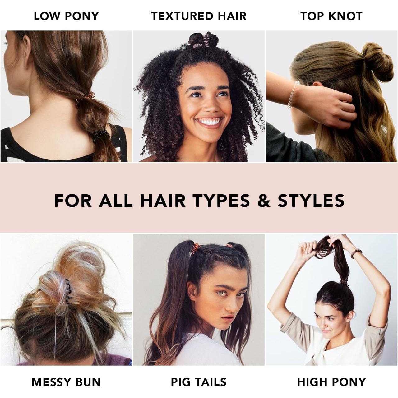 Espirales para el Cabello Kitsch - 4pcs Castaño, Sin Marcas