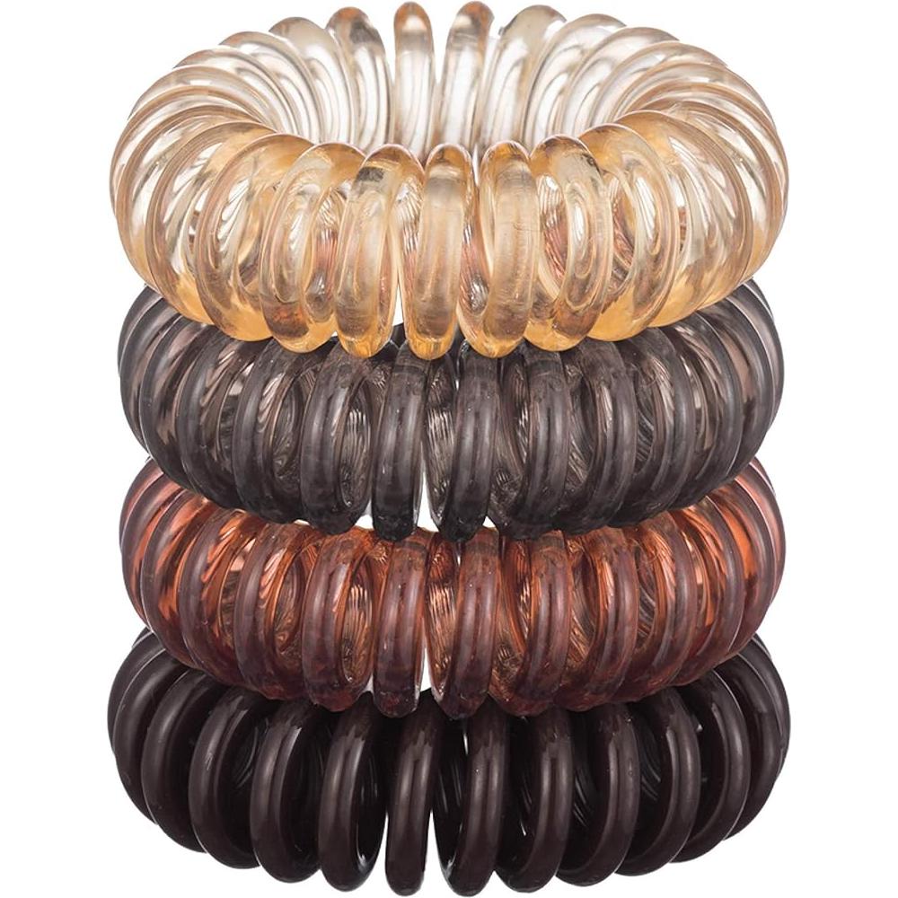 Espirales para el Cabello Kitsch - 4pcs Castaño, Sin Marcas