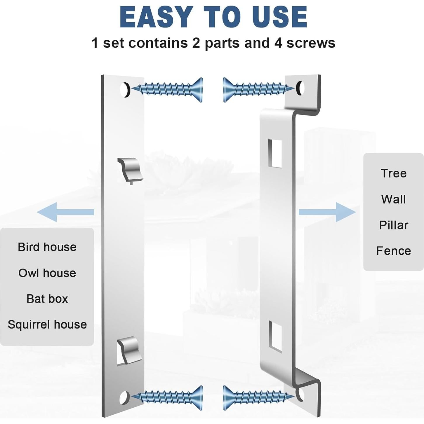 Soporte para Casa de Aves LONIKSTEP 4 Piezas Metal Galvanizado