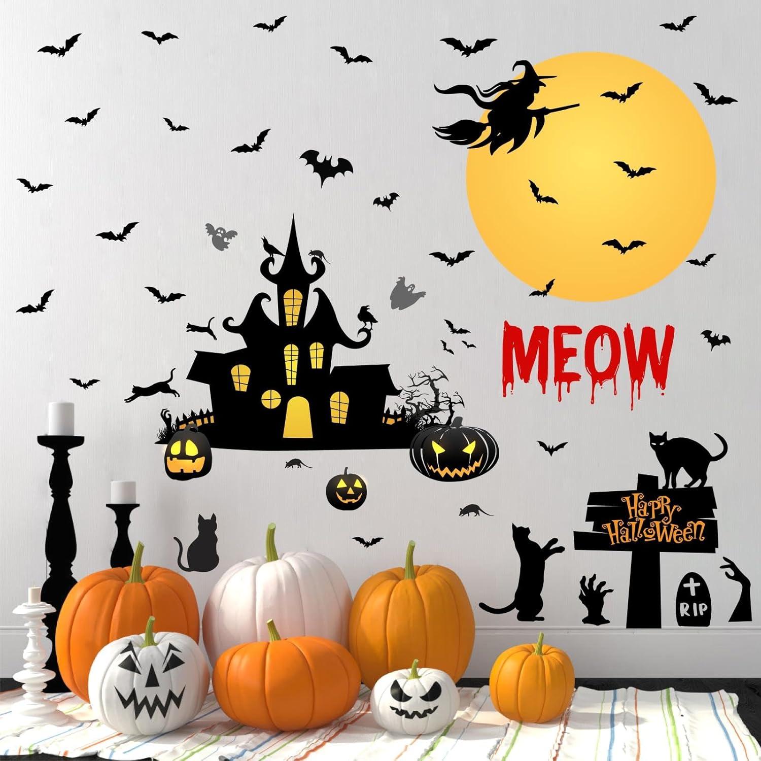 Calcomanías de Pared Halloween Lamkidle 60x40 cm Murciélago