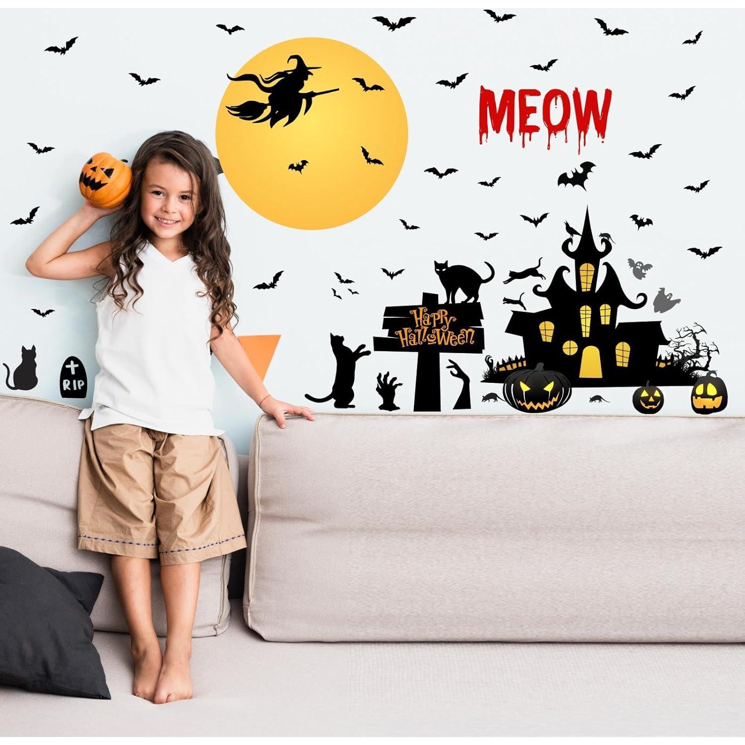 Calcomanías de Pared Halloween Lamkidle 60x40 cm Murciélago