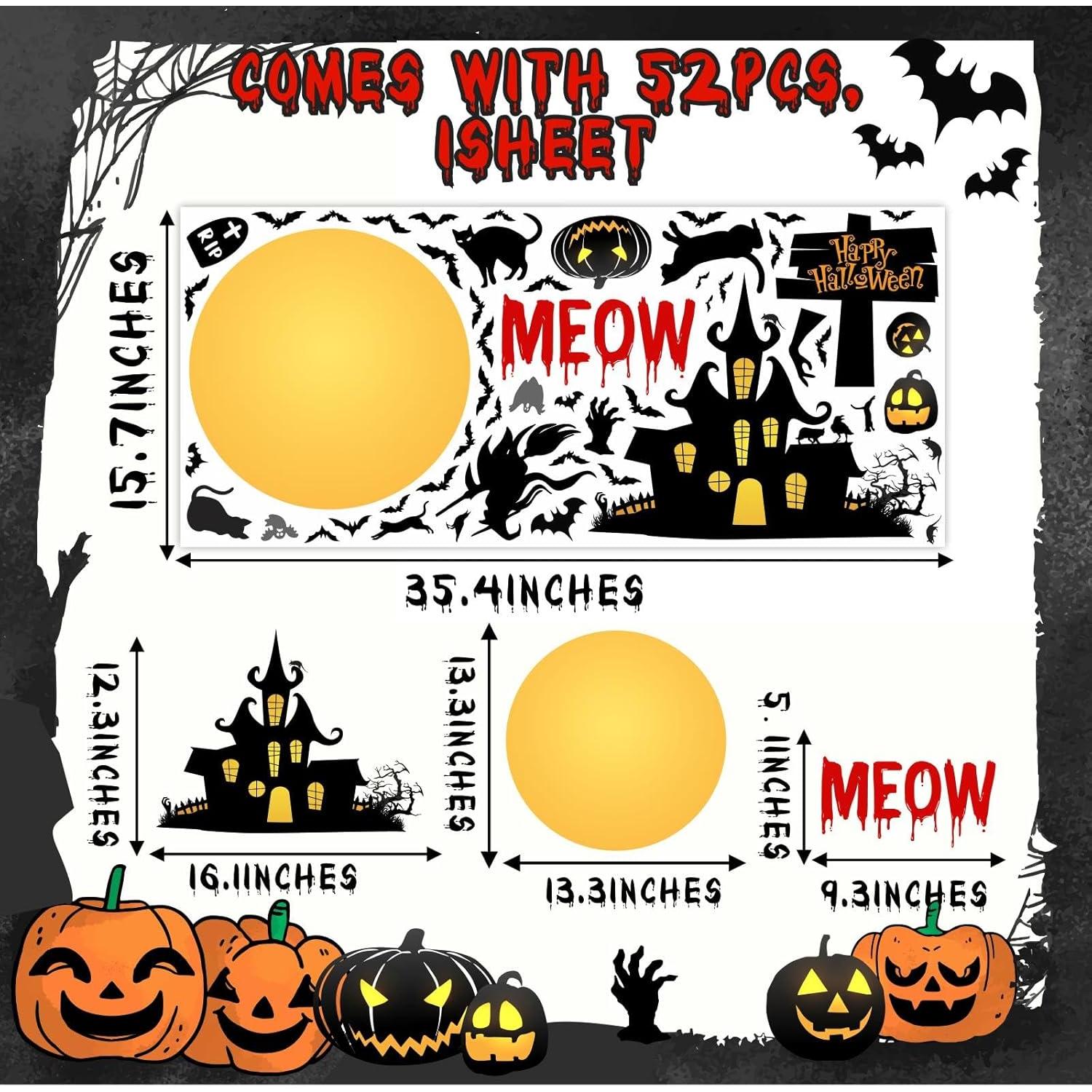 Calcomanías de Pared Halloween Lamkidle 60x40 cm Murciélago