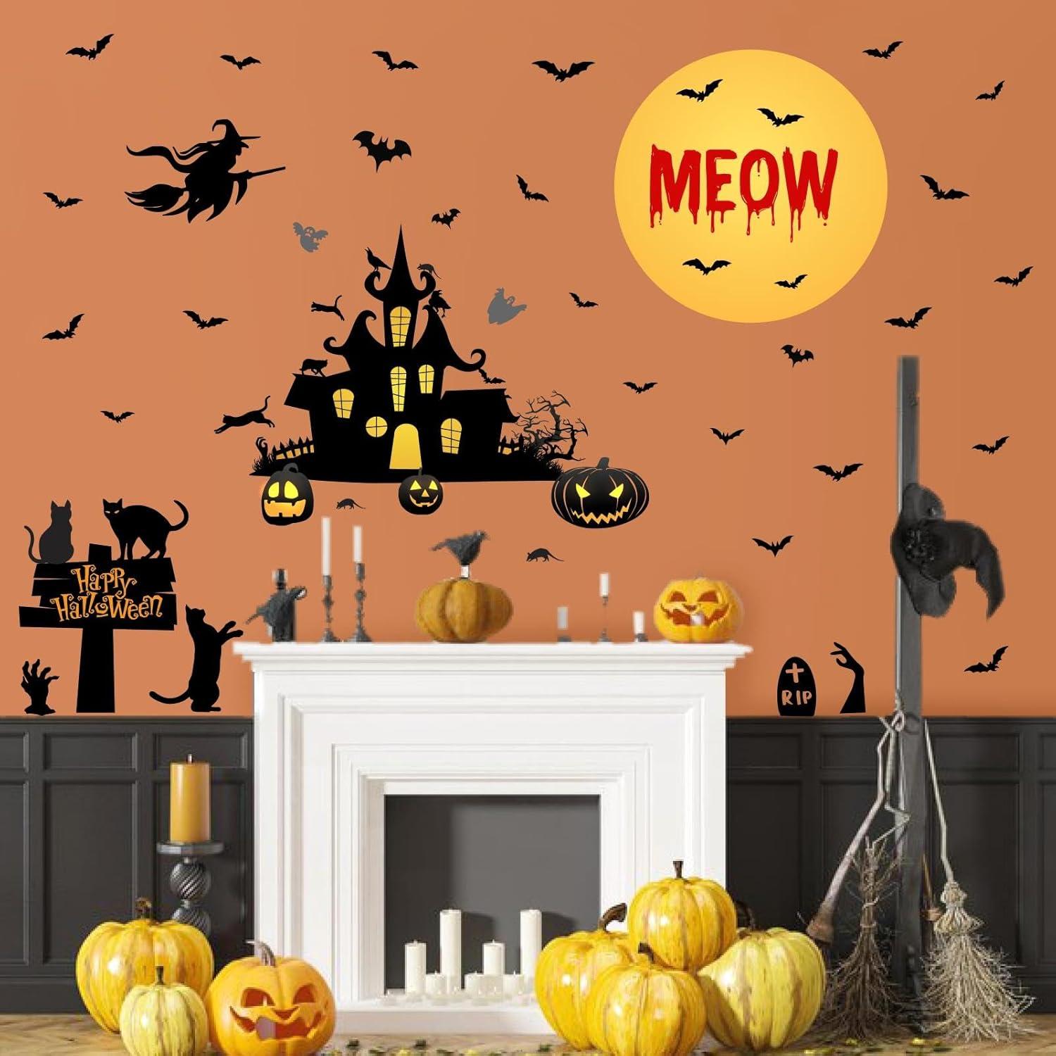 Calcomanías de Pared Halloween Lamkidle 60x40 cm Murciélago