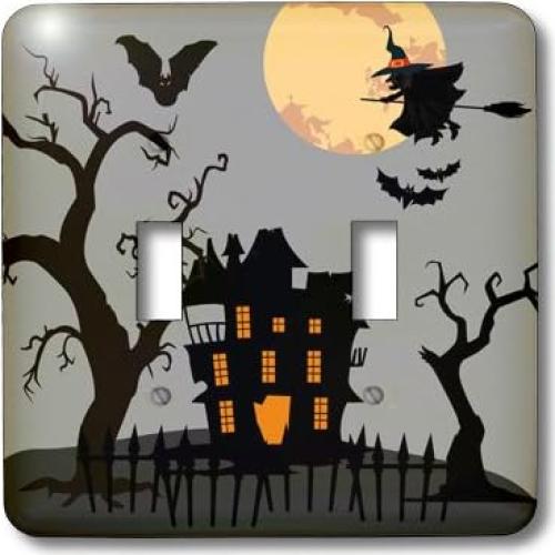 Cubierta de Interruptor de Luz 3dRose Halloween Murciélagos 12.7x11.43cm