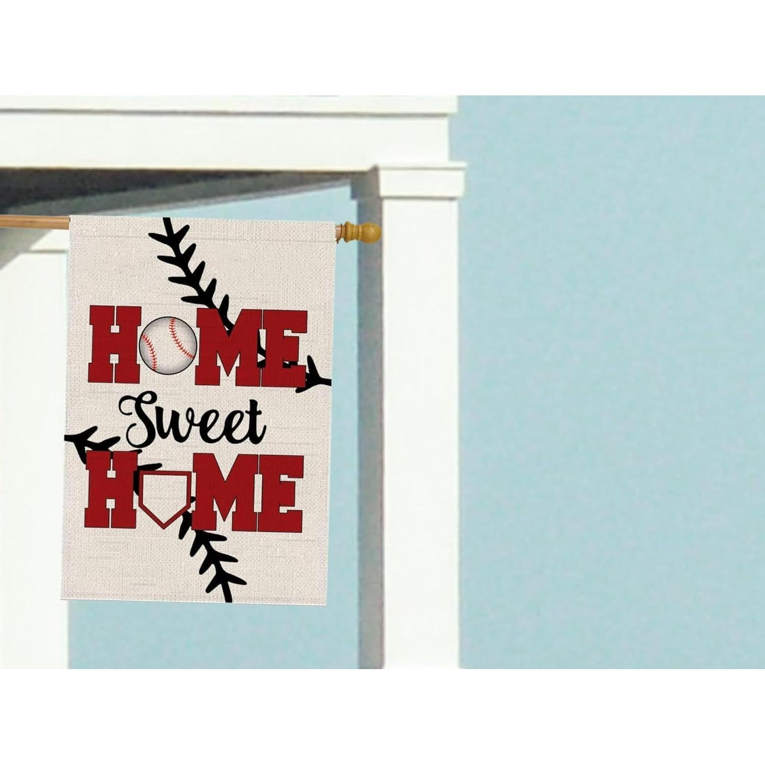 Bandera de Jardín Doble Cara LUIVU 28x40 cm Béisbol Decorativa