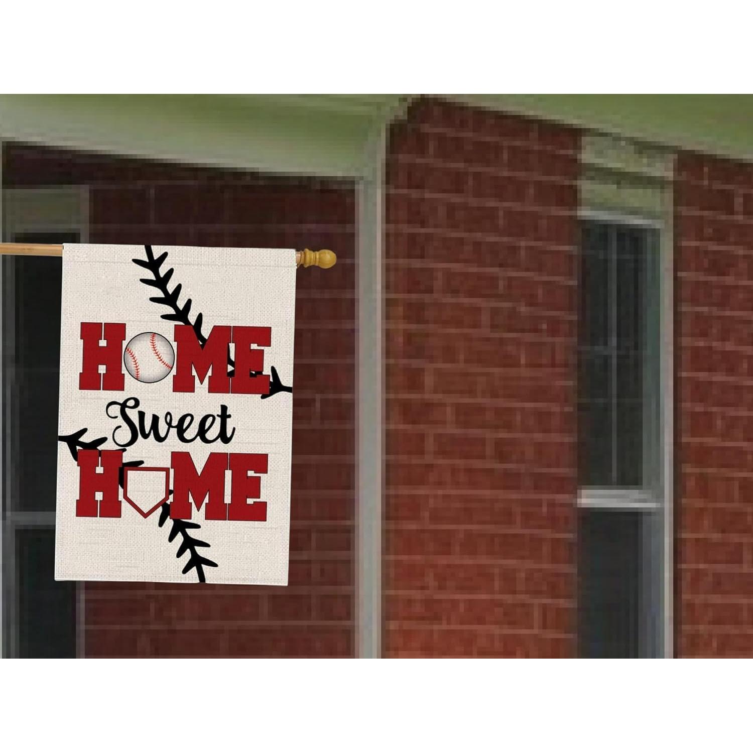 Bandera de Jardín Doble Cara LUIVU 28x40 cm Béisbol Decorativa