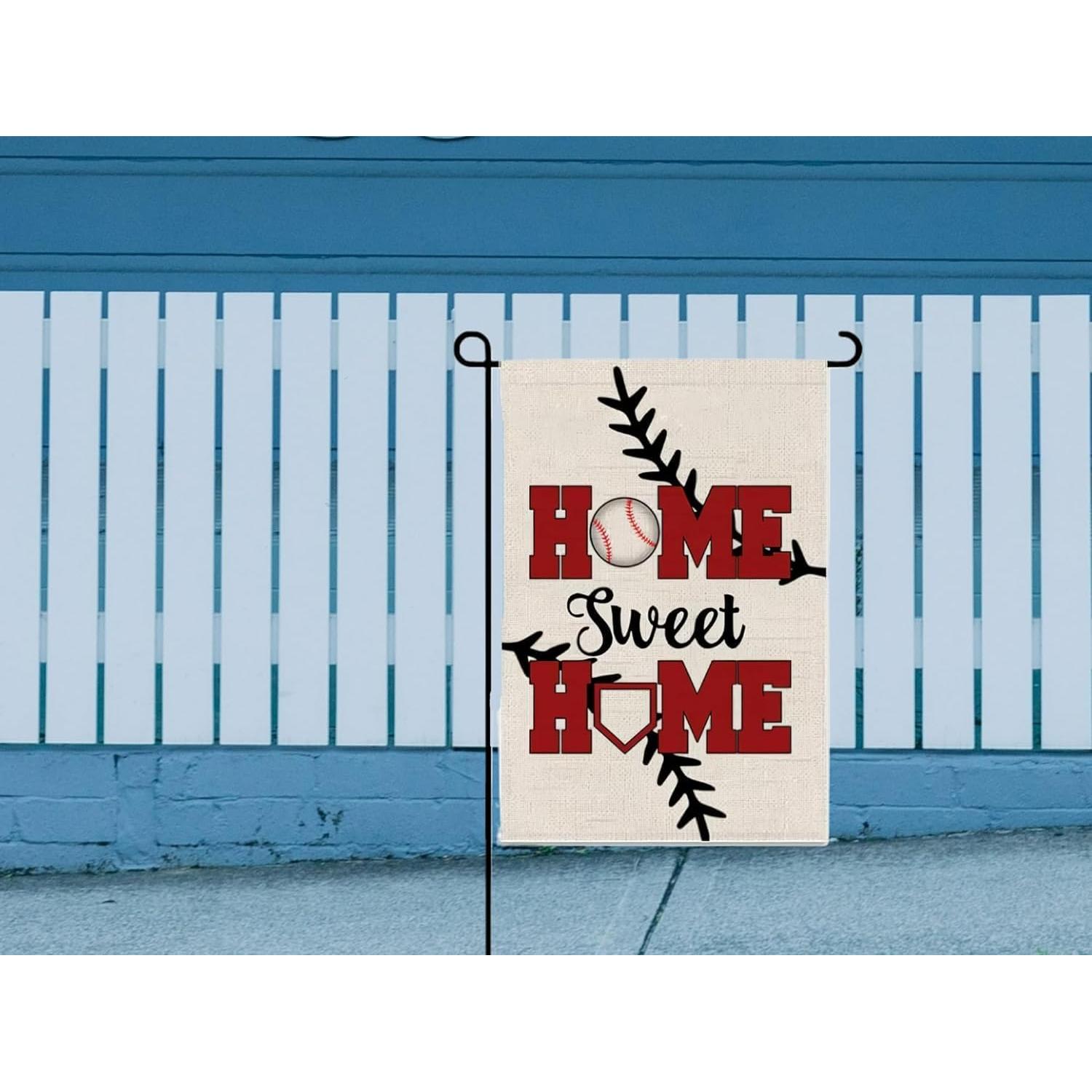 Bandera de Jardín Doble Cara LUIVU 28x40 cm Béisbol Decorativa