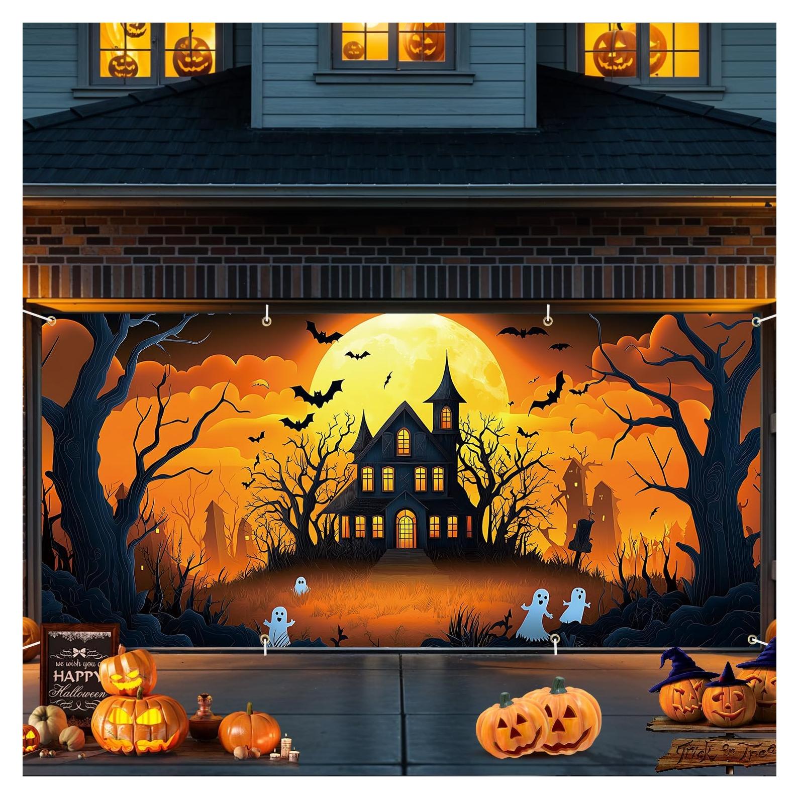 Banner de Puerta de Garaje Halloween THISFIND 3.96x1.83m