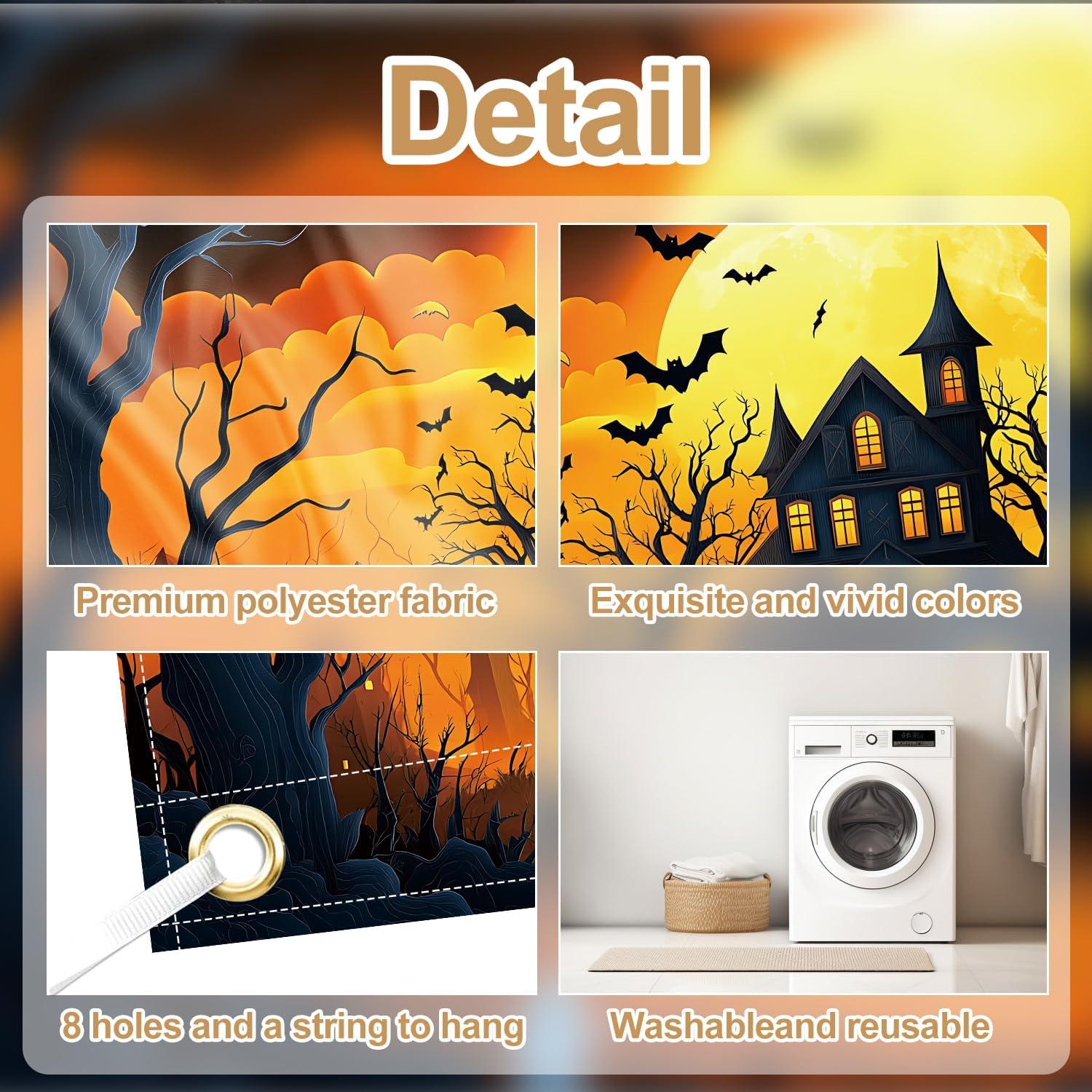 Banner de Puerta de Garaje Halloween THISFIND 3.96x1.83m