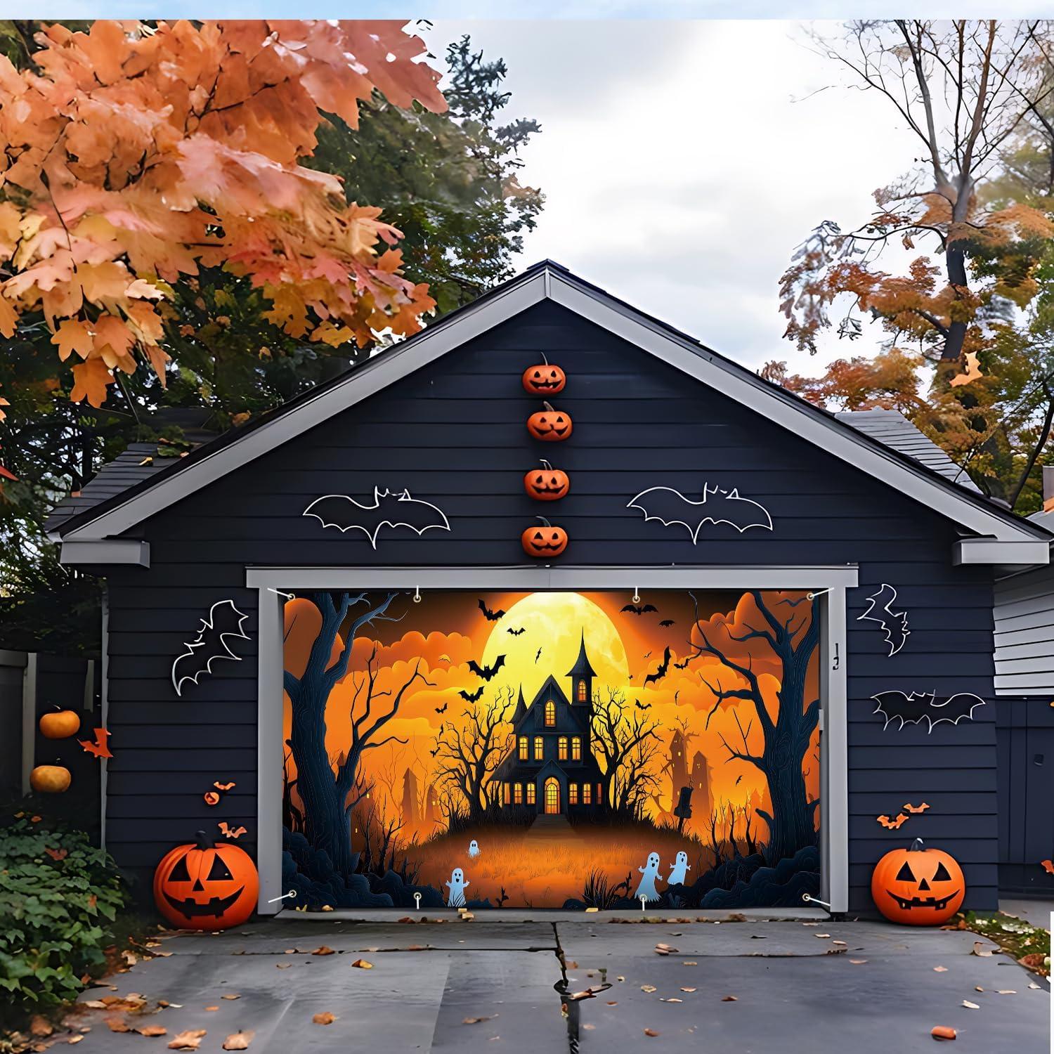 Banner de Puerta de Garaje Halloween THISFIND 3.96x1.83m