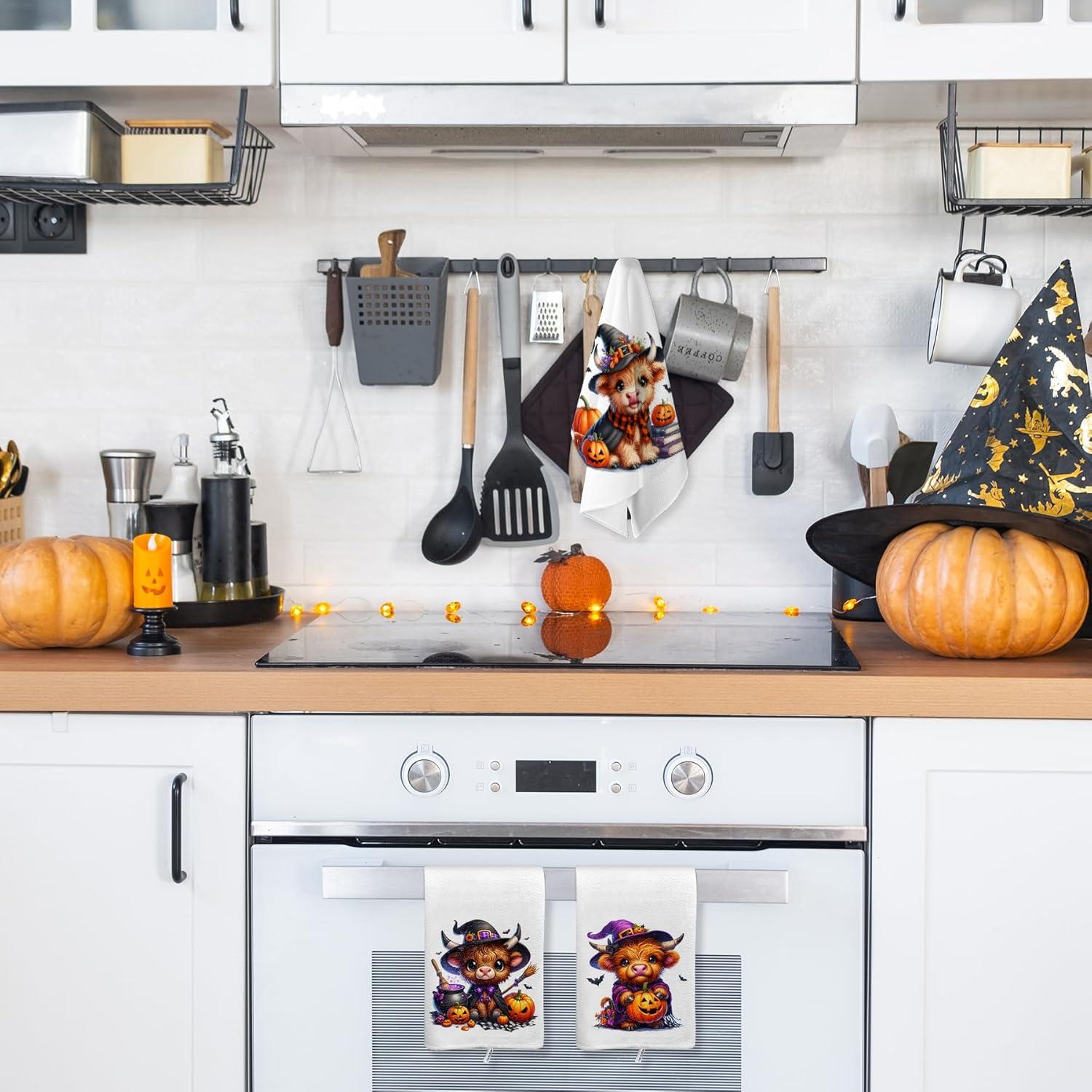 Juego de 6 Toallas de Cocina Halloween Vaca ElasignShopo 40x60cm